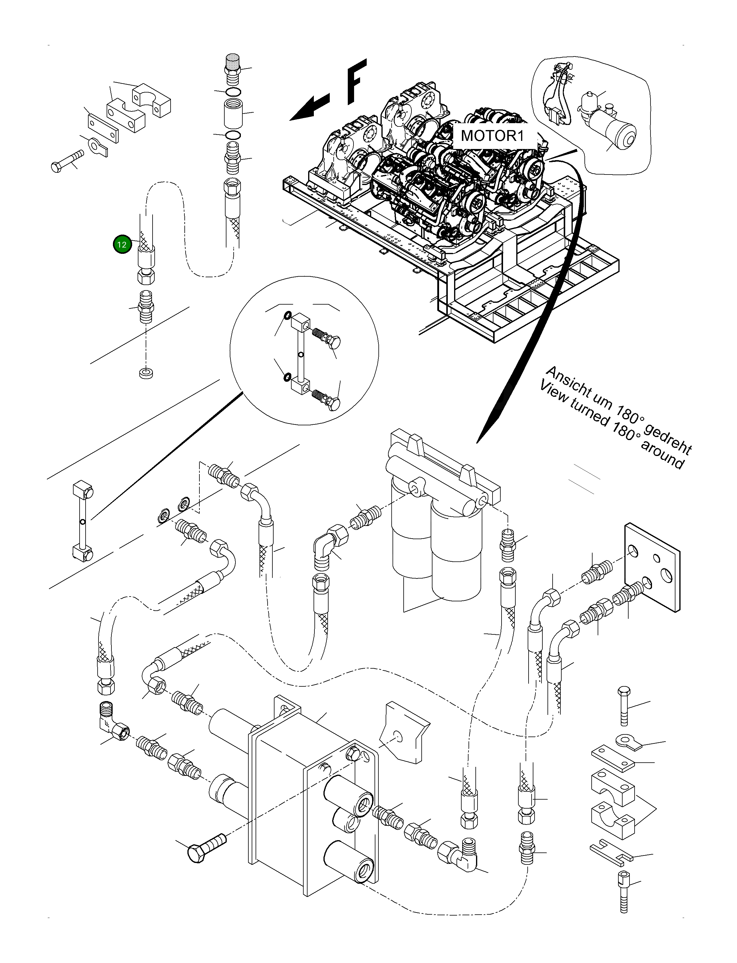 Шланг в сборе DN 20x1670 518 984 98 Komatsu