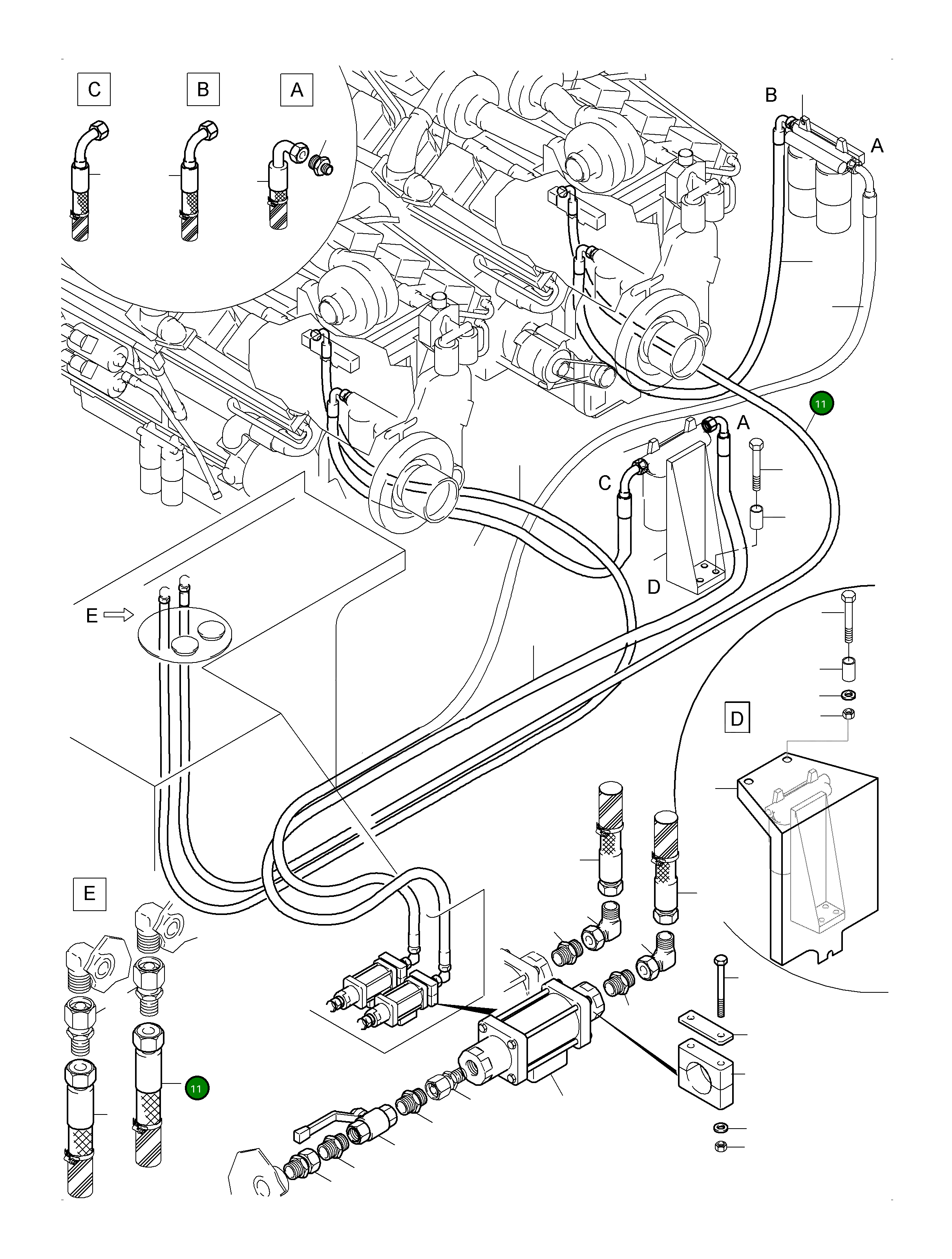 Шланг в сборе DN 16x10900 514 064 98 Komatsu