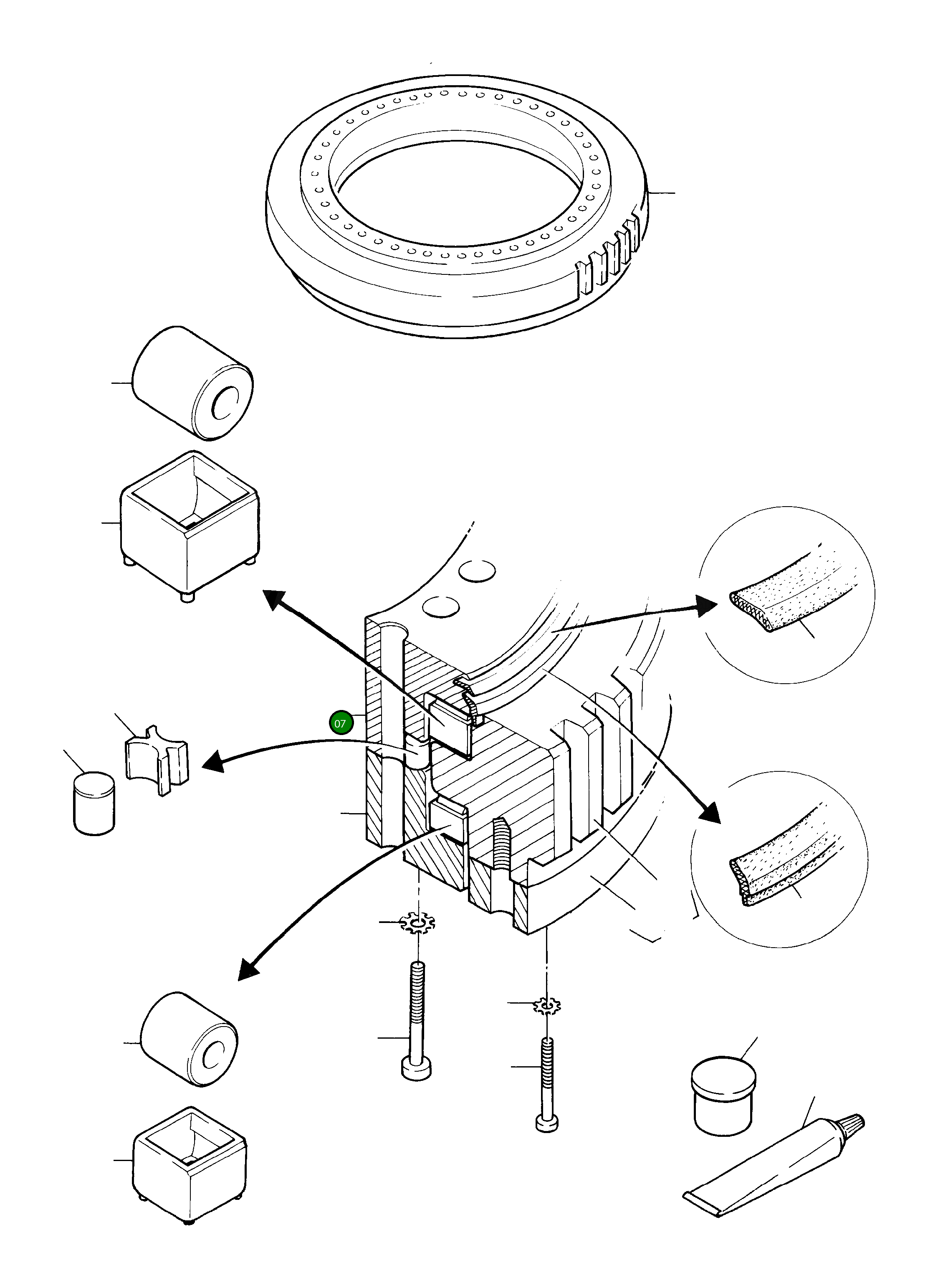 Обойма подшипника (не обслуживается в полевых условиях) 642 503 40 Komatsu