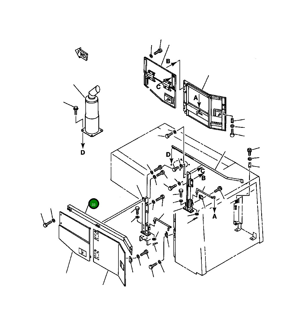 Левая штанга 425-54-A2710 Komatsu