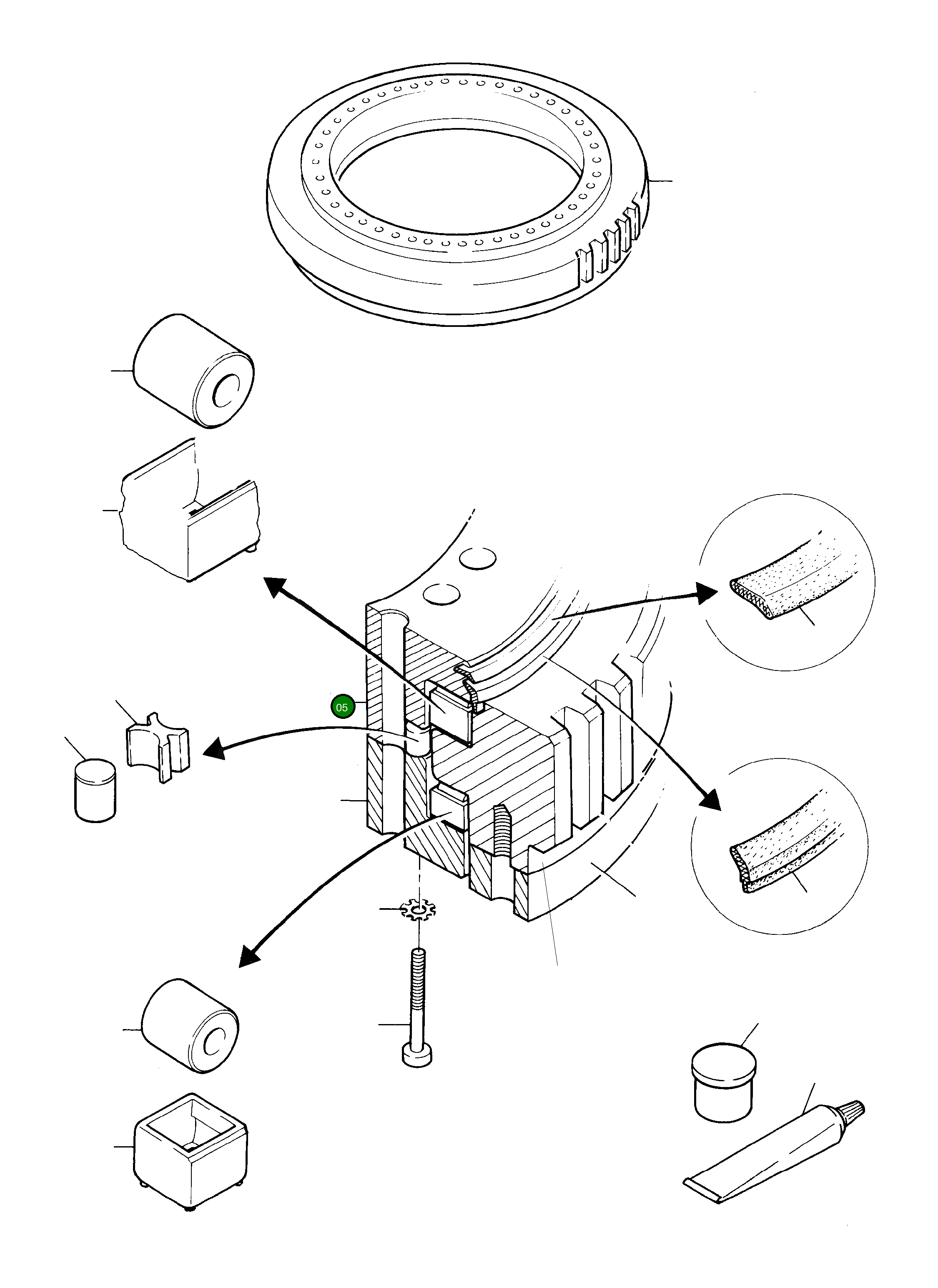 Обойма подшипника (не обслуживается в полевых условиях) 769 403 73 Komatsu