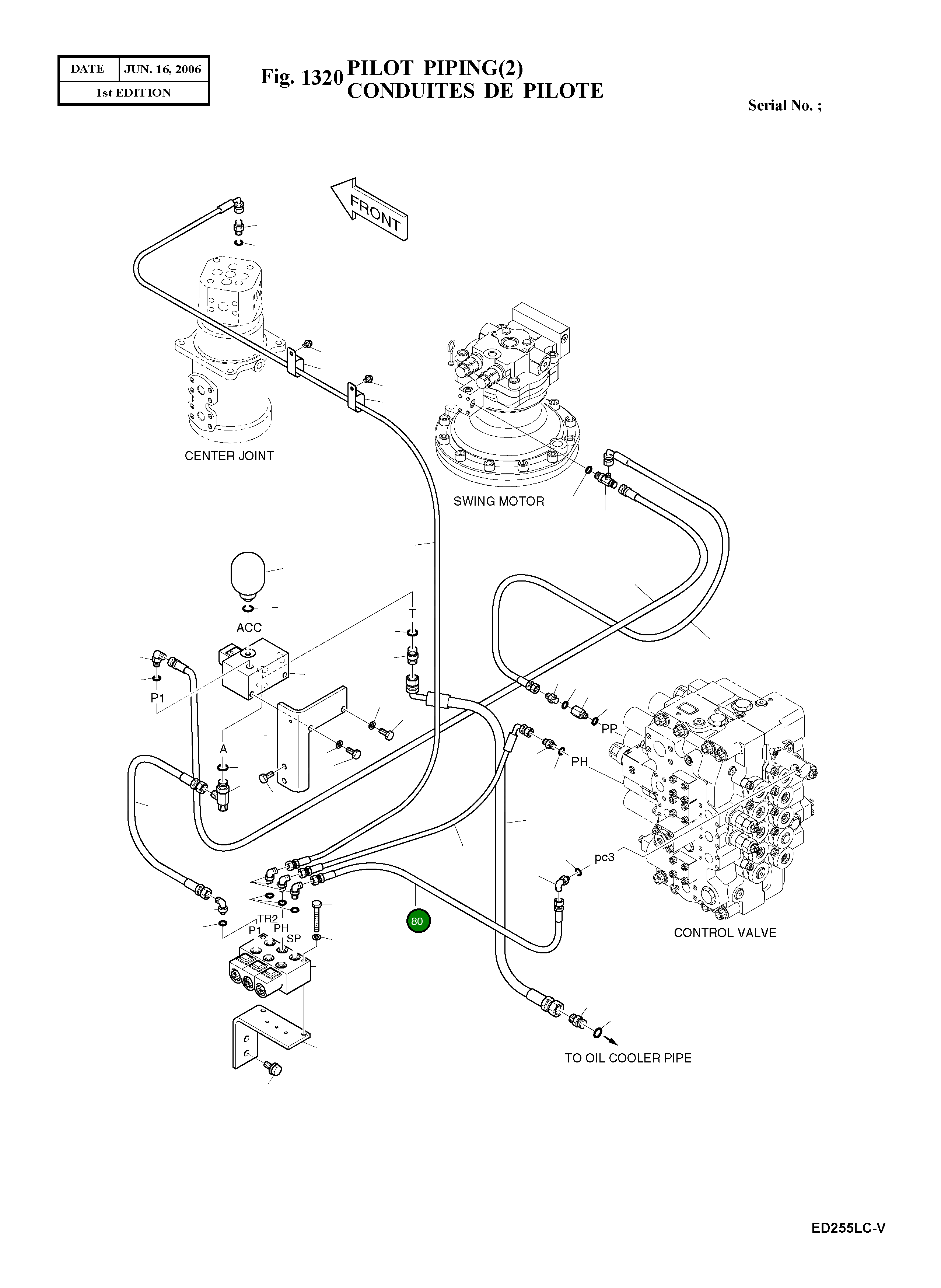 Шланг PF1/4-1200L 2184-1045D190 Komatsu