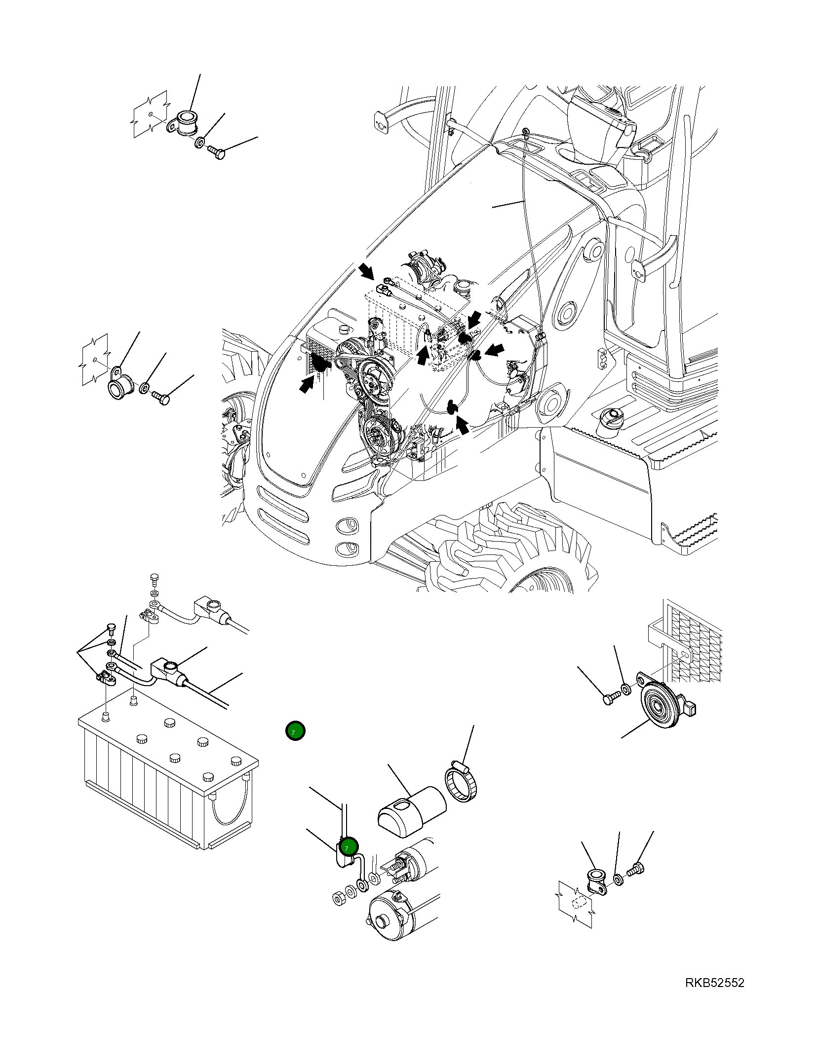 Кабель аккумулятора (+) 42N-06-11110 Komatsu