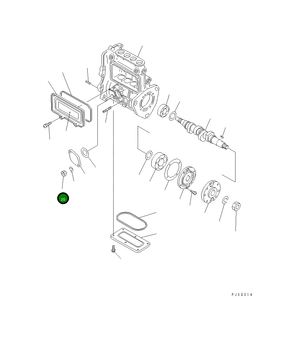Гайка YM26716-060002 Komatsu