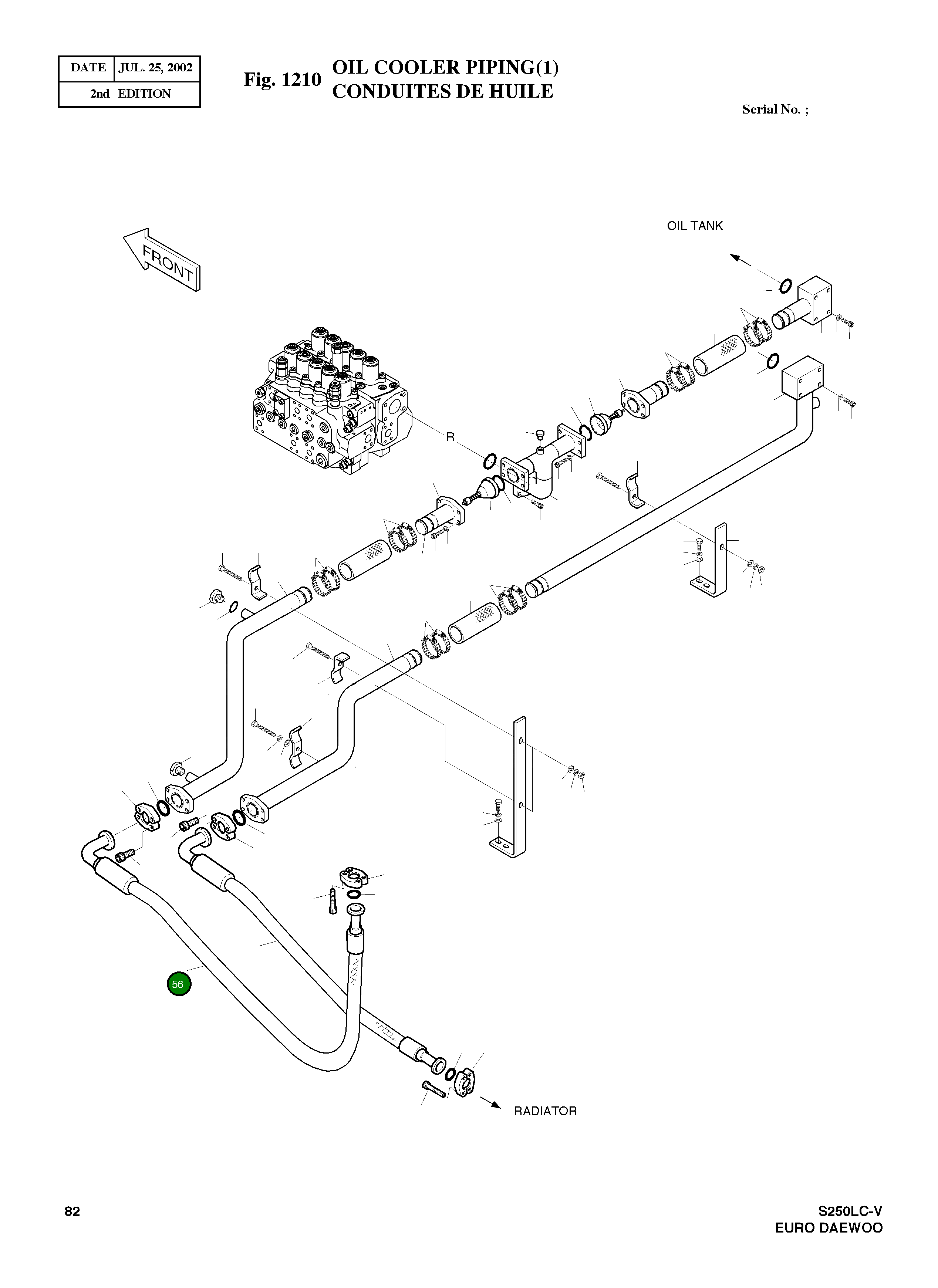 Шланг PF1 1/2-1000L 2184-1100D201 Komatsu