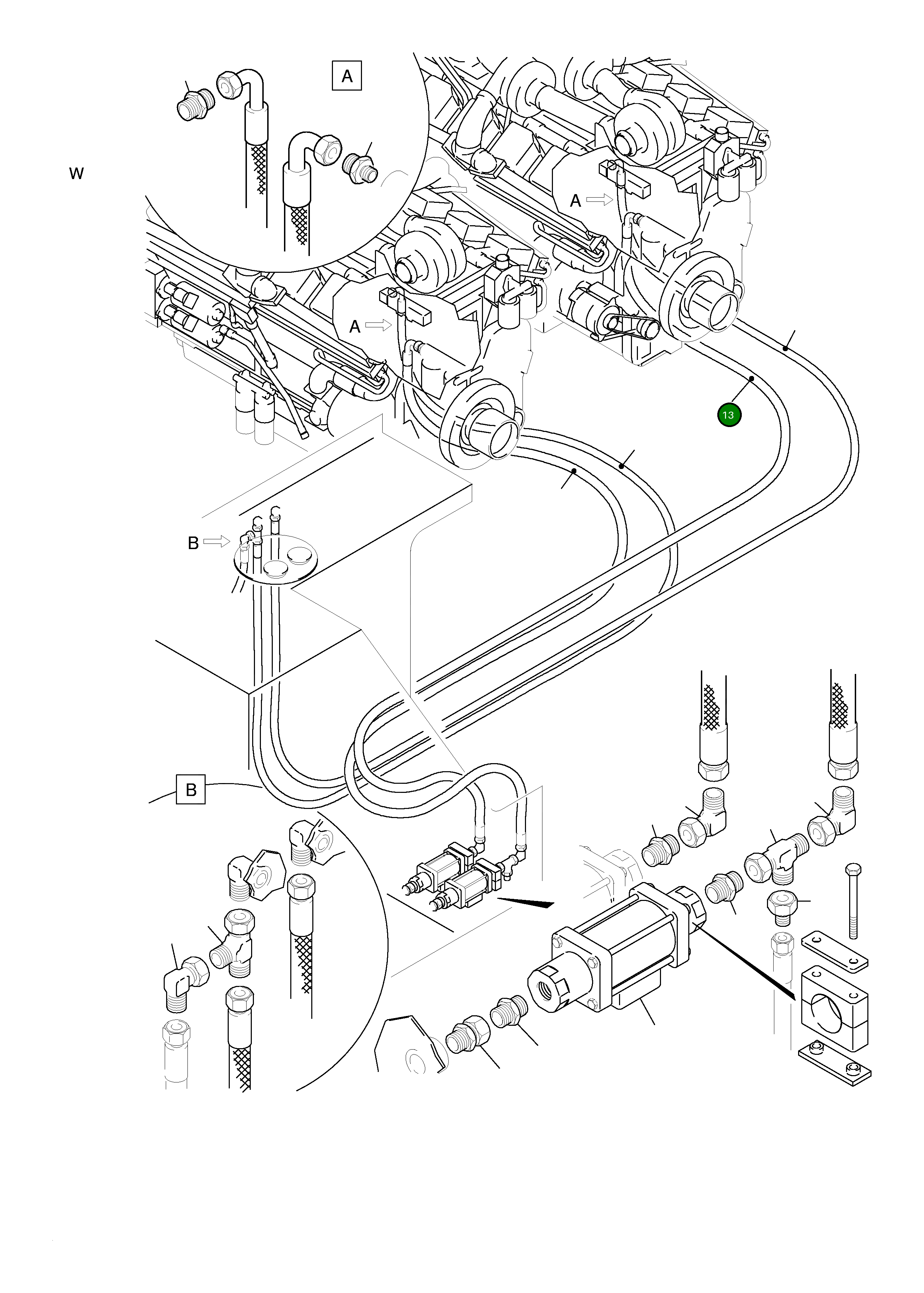 Шланг в сборе DN 25x6100 513 976 98 Komatsu