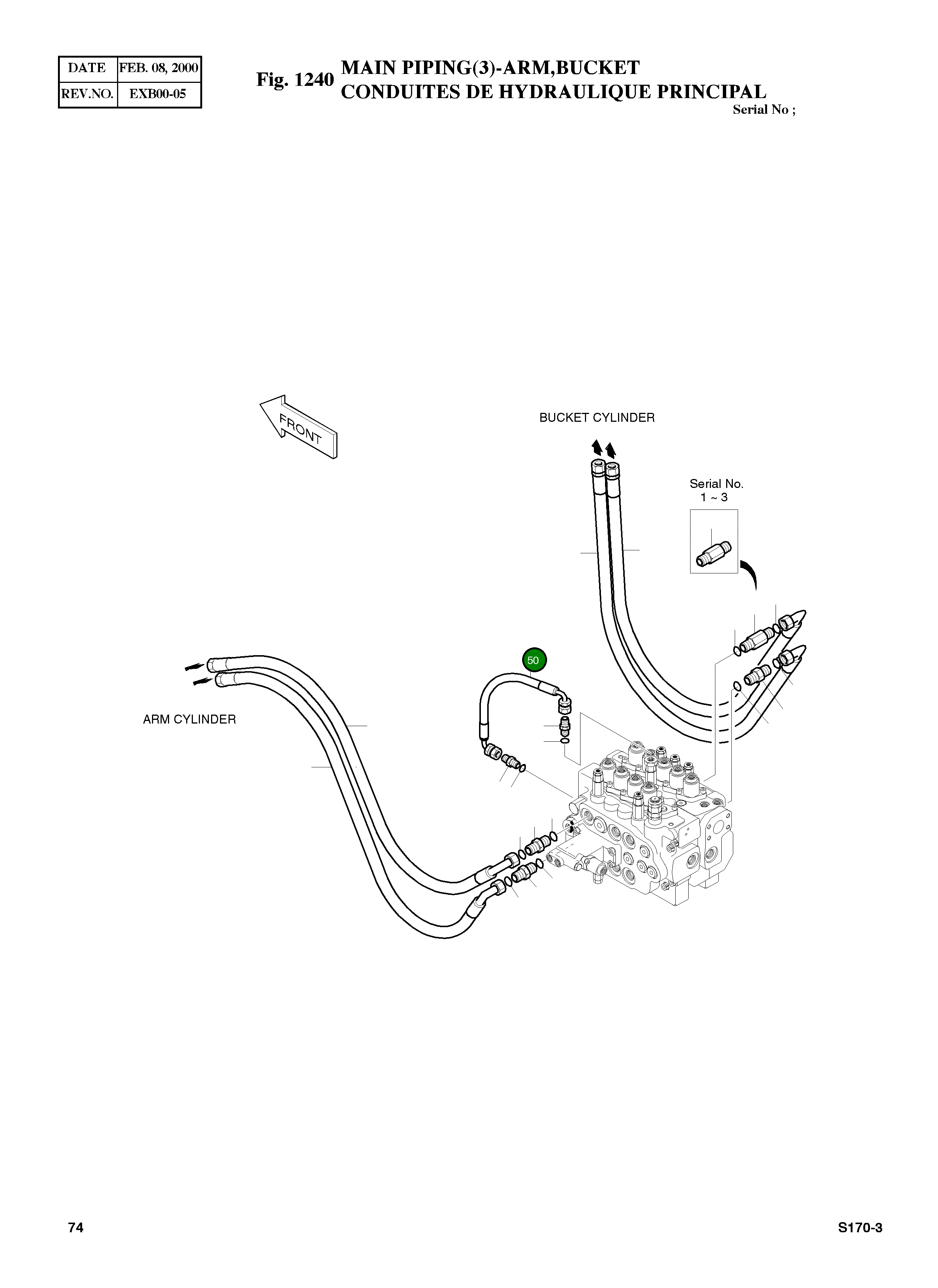 Шланг PF3/8-480L 2184-1096D3 Komatsu