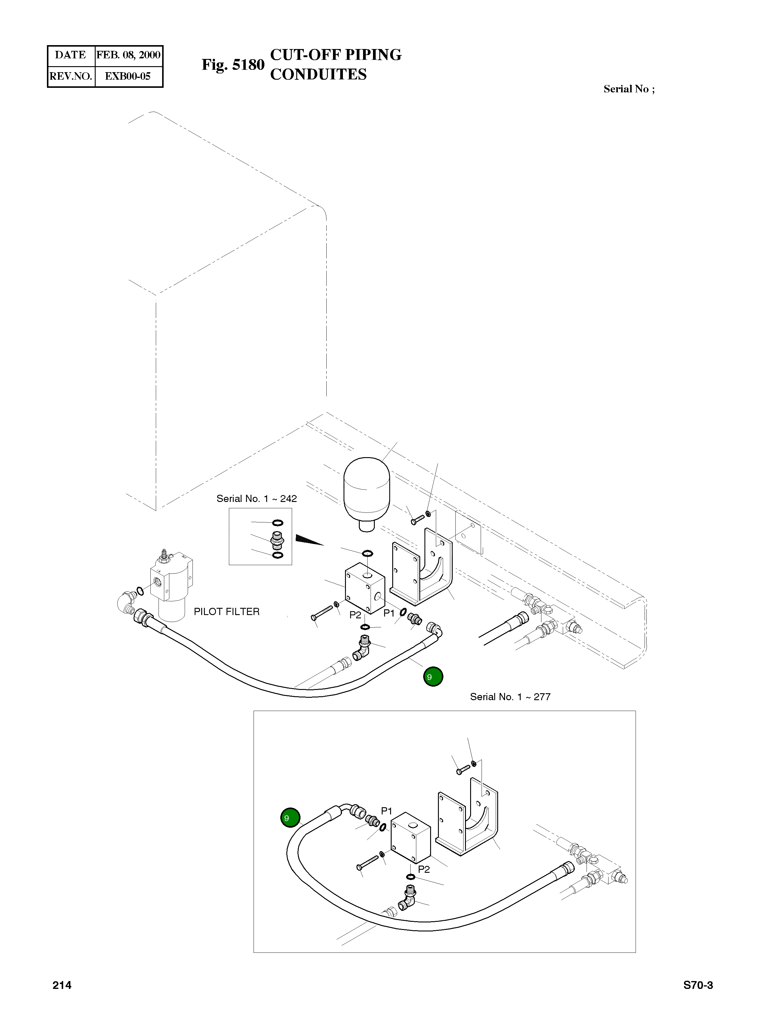 Шланг PF3/8-400L 2184-1036D164 Komatsu
