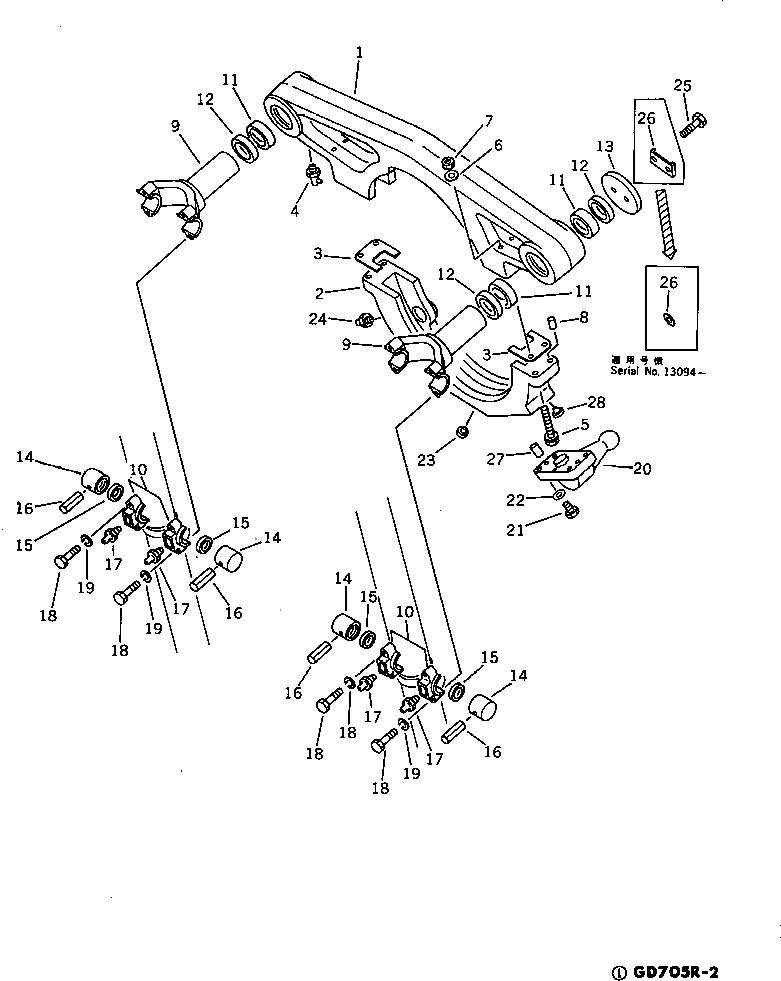 Механизм подъёма отвала в сборе 234-71-00017 Komatsu