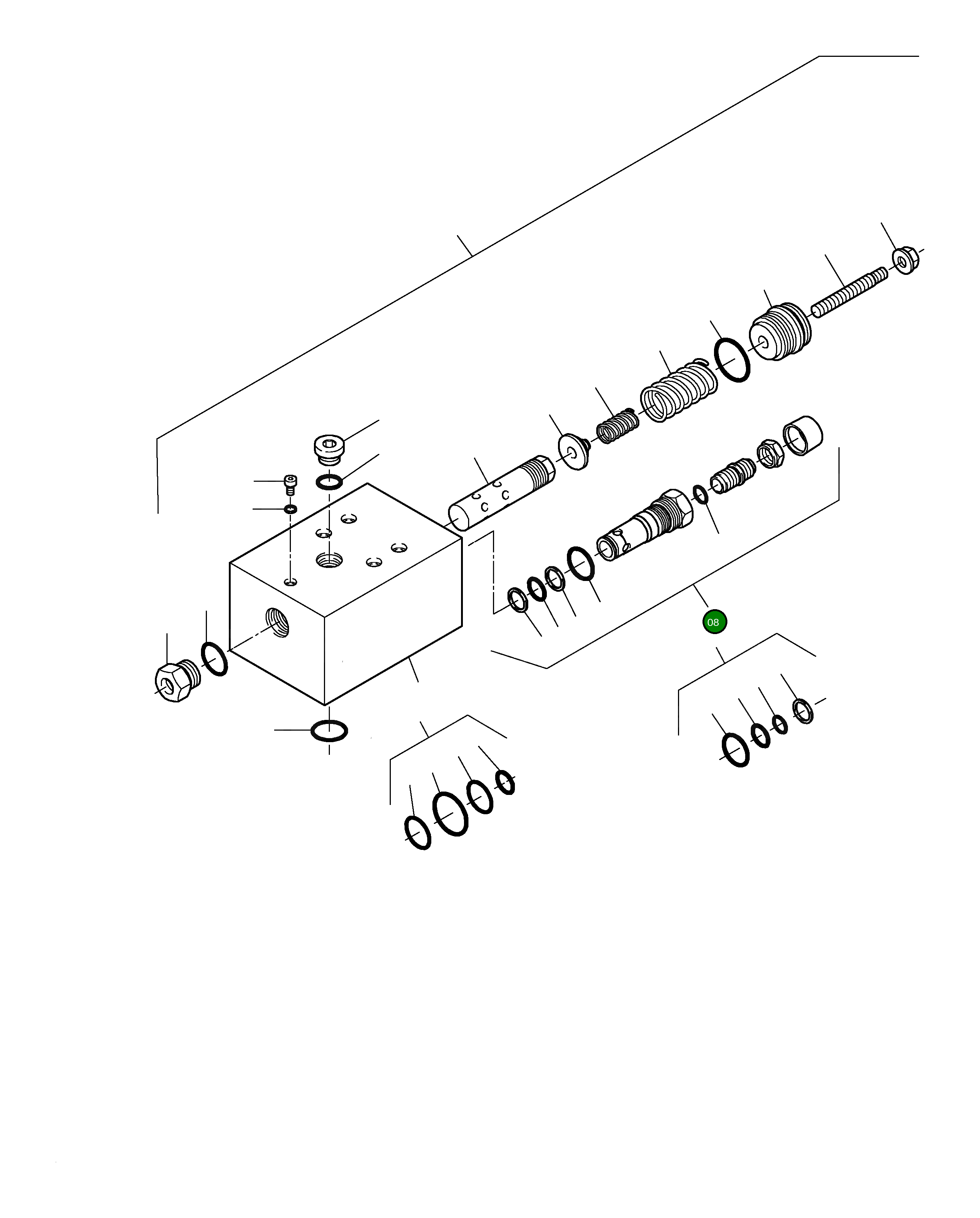 Клапан сброса давления, в сборе, предустановлен 320 бар 754 542 Komatsu