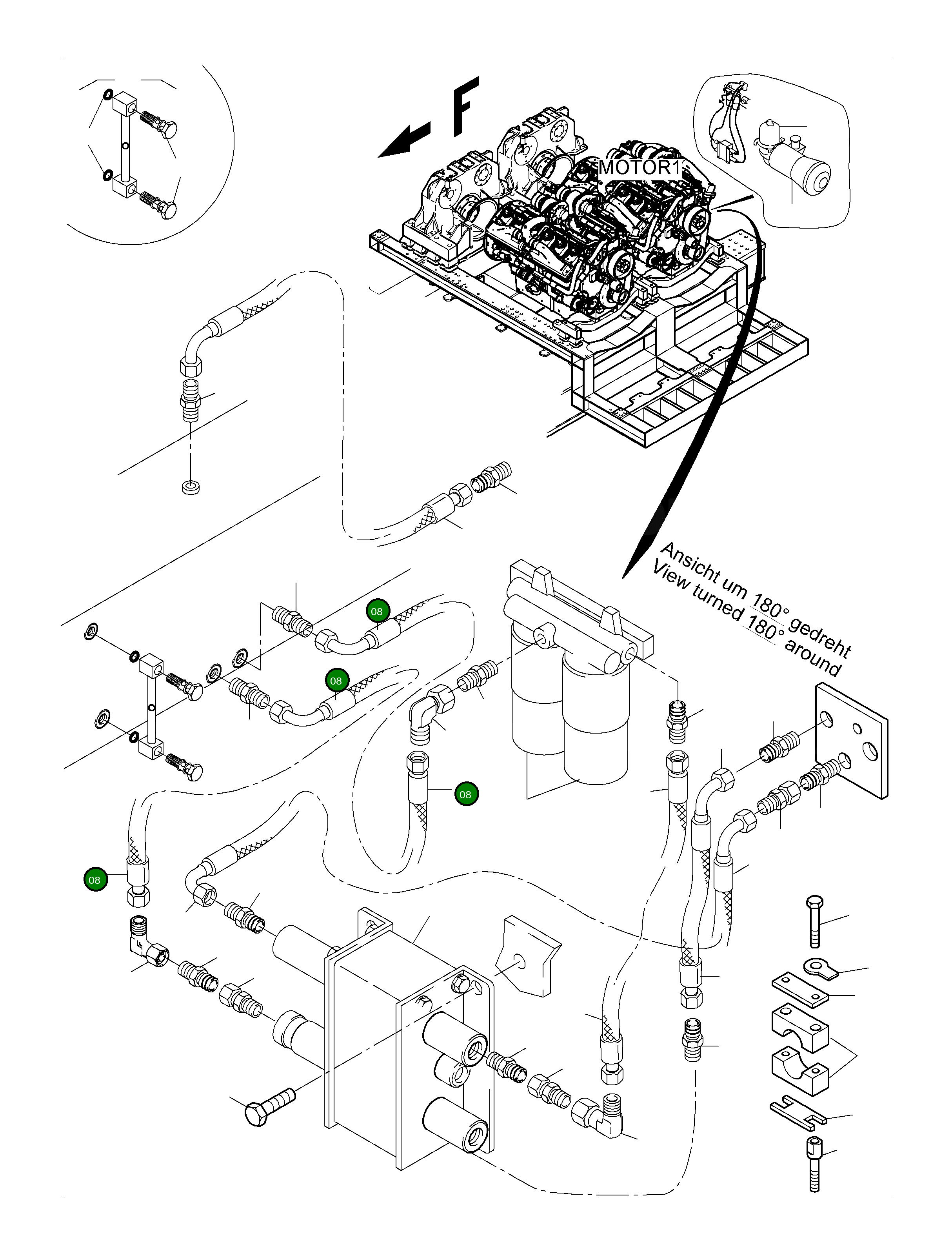 Шланг в сборе с огнезащитным покрытием, DN 20x3000 518 208 98 Komatsu