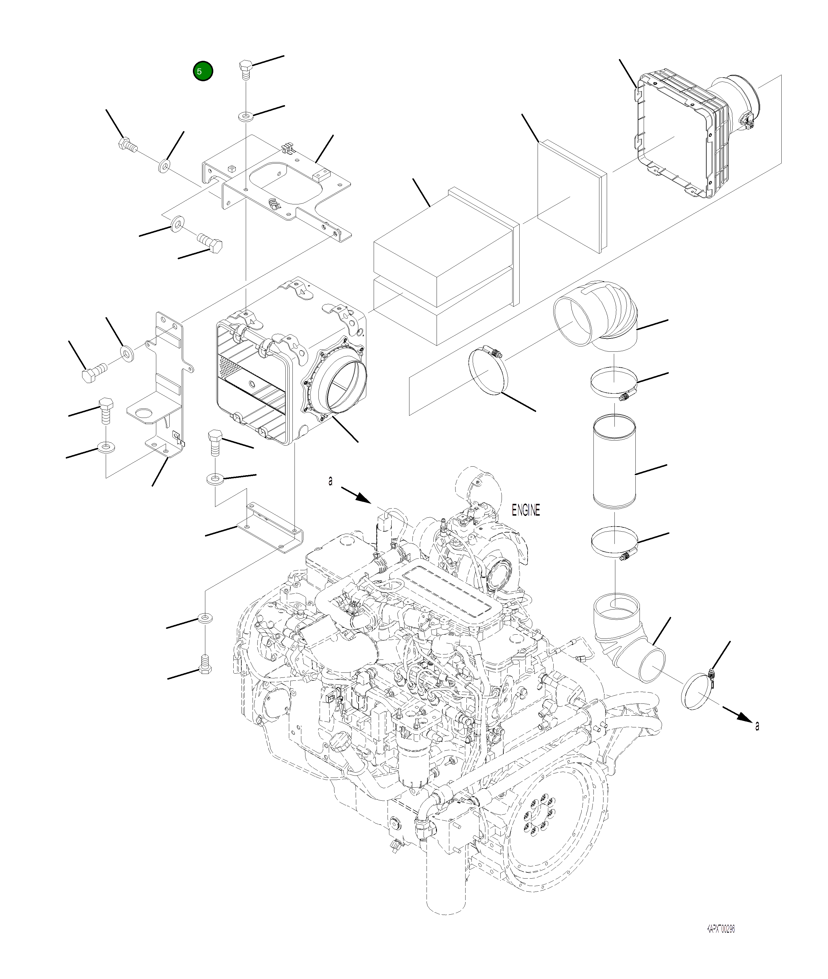 Фильтр воздушный 4A1-02-21280 Komatsu