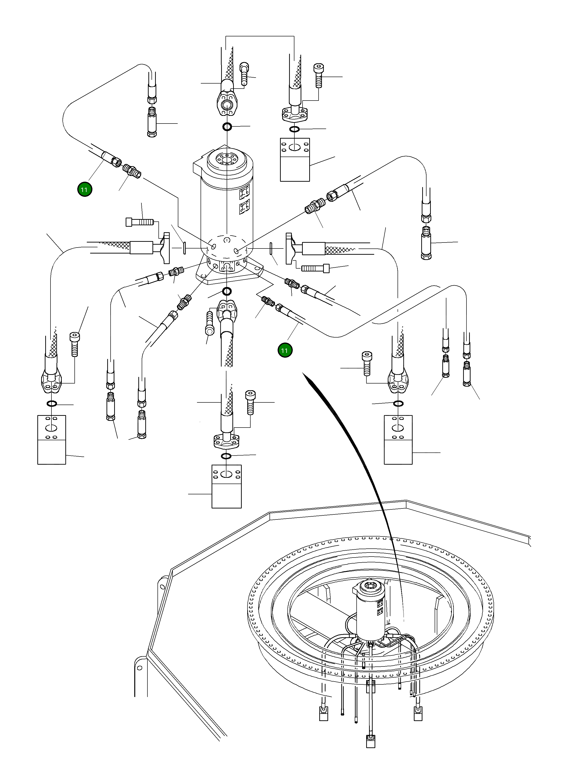 Шланг в сборе DN 25x1400 515 164 98 Komatsu