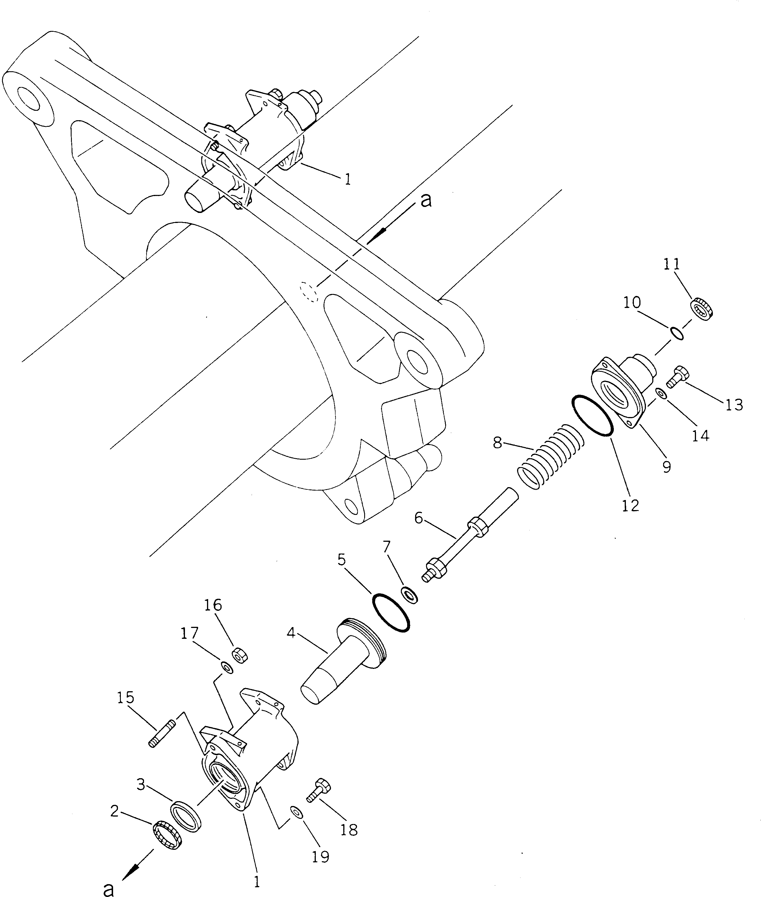 Правый палец фиксатора в сборе 23B-43-00020 Komatsu