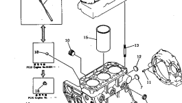 Блок цилиндра YM121551-01012 Komatsu