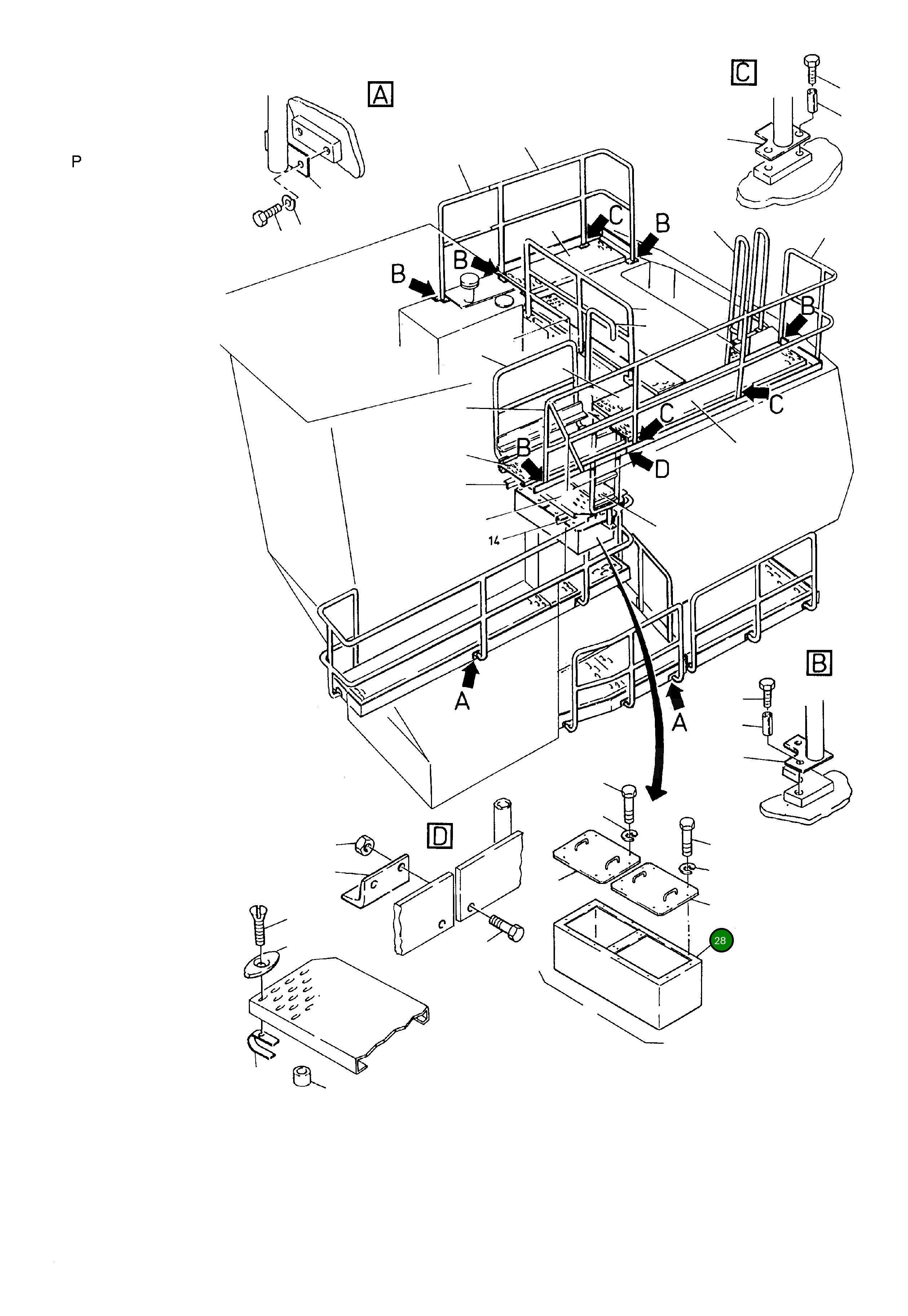 Ящик аккумулятора 623 897 40 Komatsu