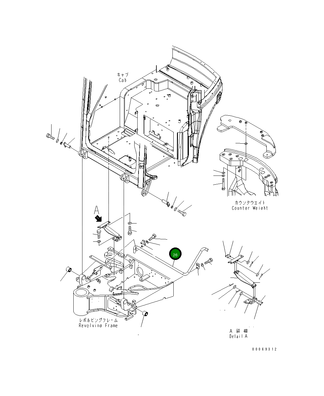 Штанга 22F-54-32821 Komatsu