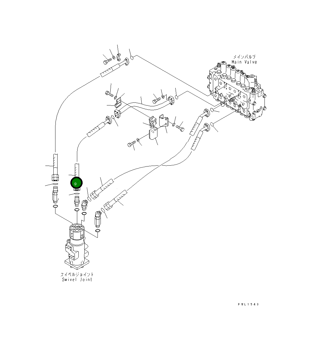 Шланг в сборе, 800MM 208-62-62660 Komatsu