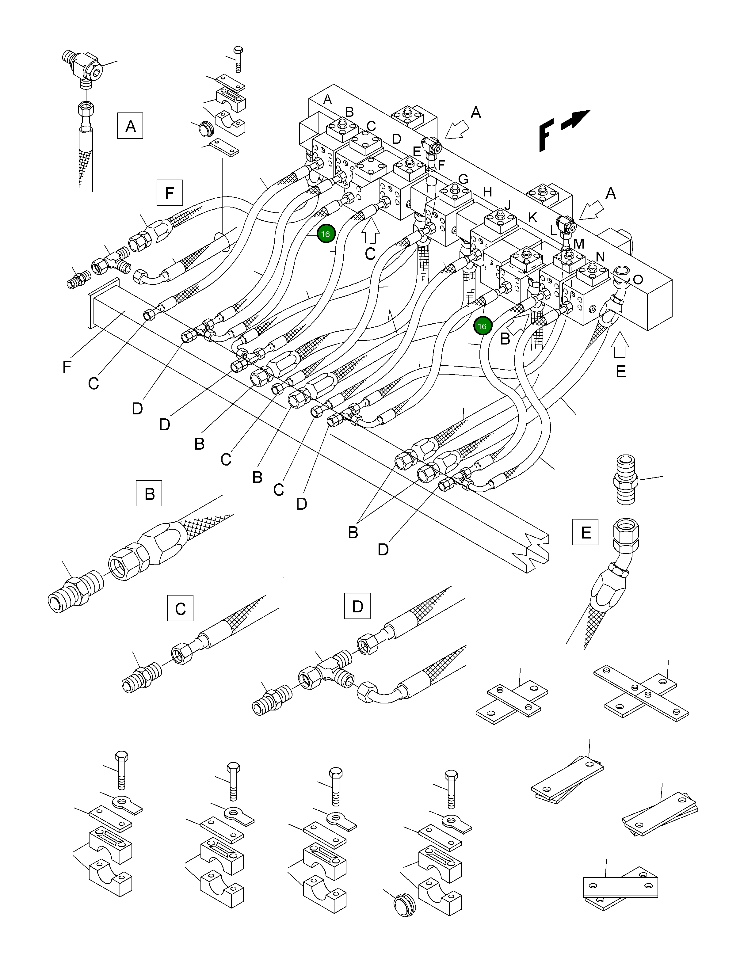 Шланг в сборе DN 20x1550 516 451 98 Komatsu