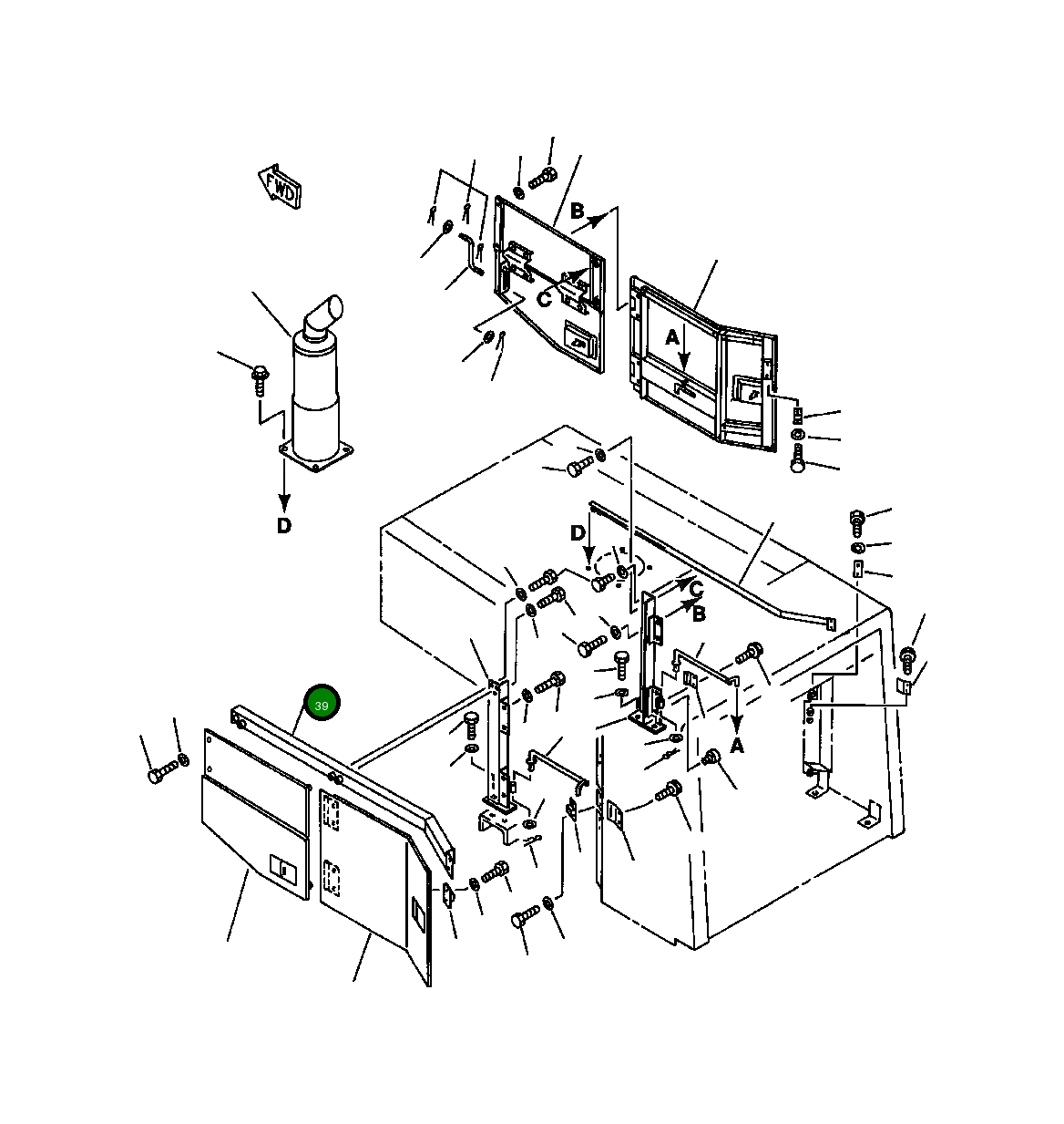 Левая штанга 425-54-13711 Komatsu