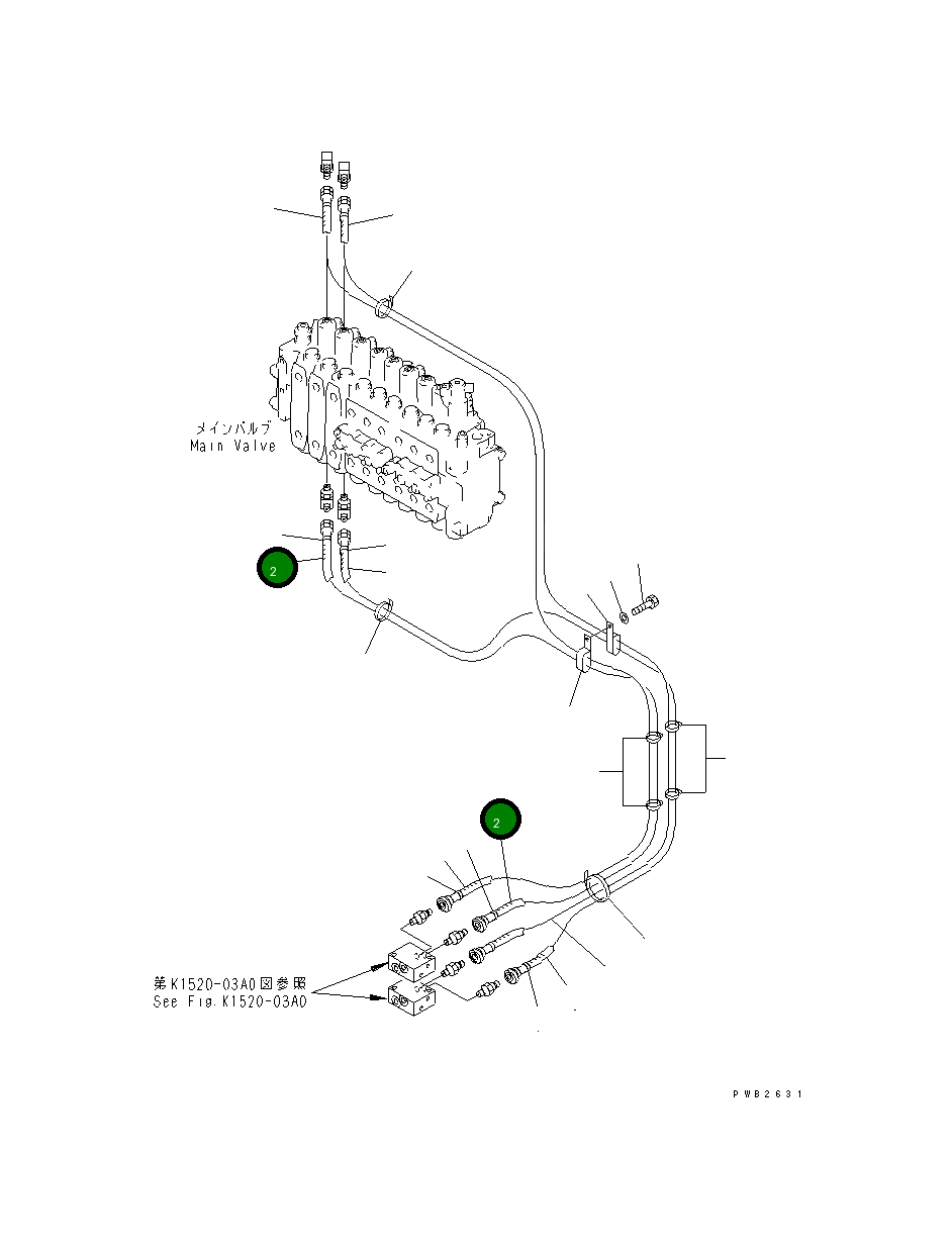 Шланг 1400MM 20Y-62-25521 Komatsu