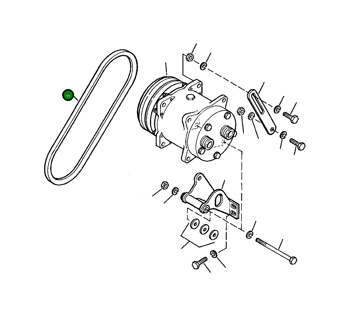 Ремень привода компрессора 417-963-A640 Komatsu