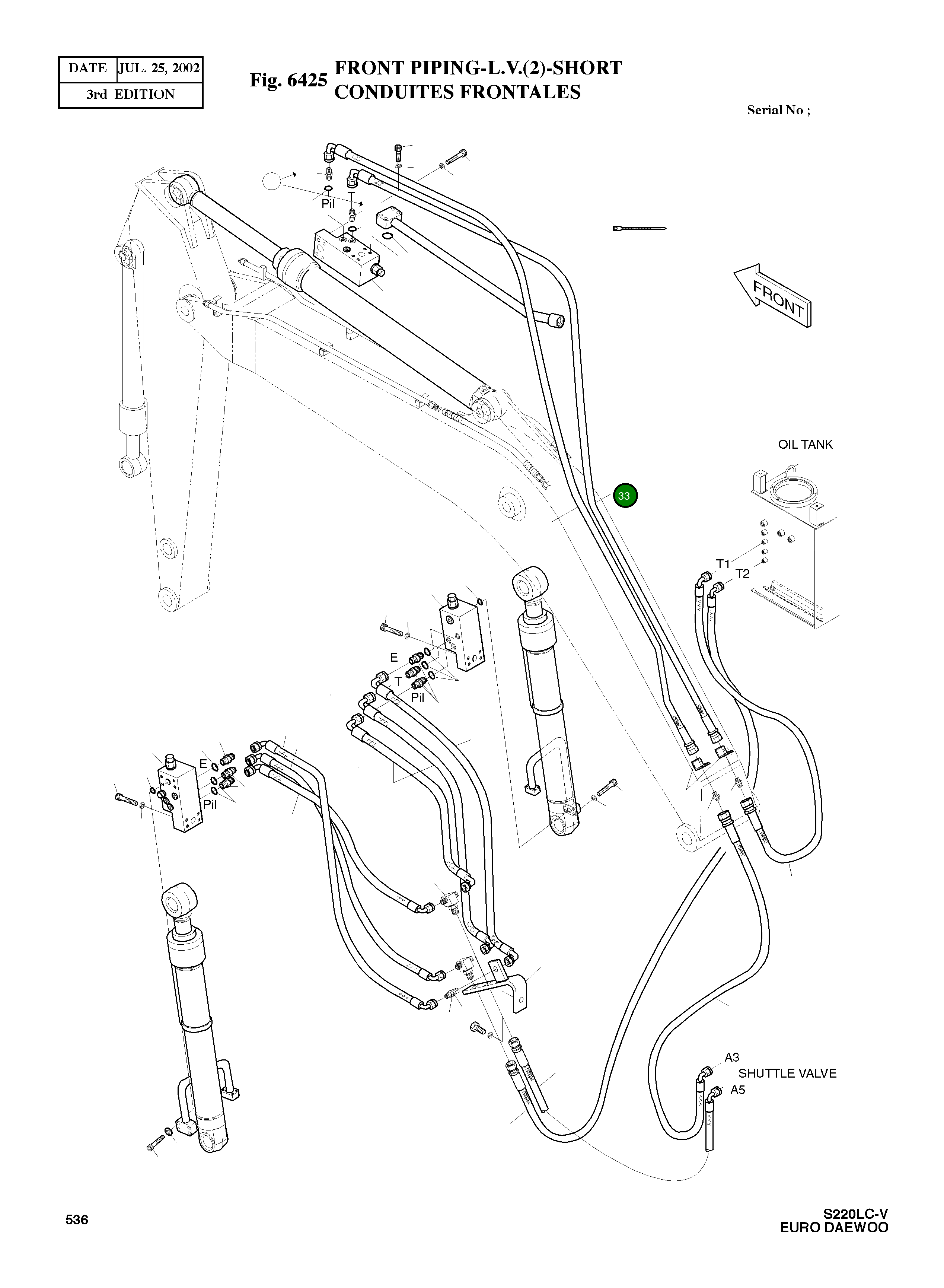 Шланг PF1/4-4500L 2184-1046D255 Komatsu