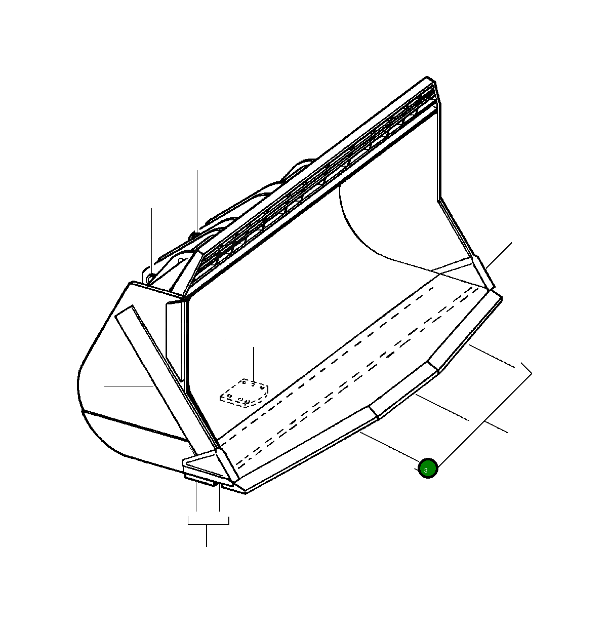 Правая режущая кромка отвала 1138 353 C1 Komatsu