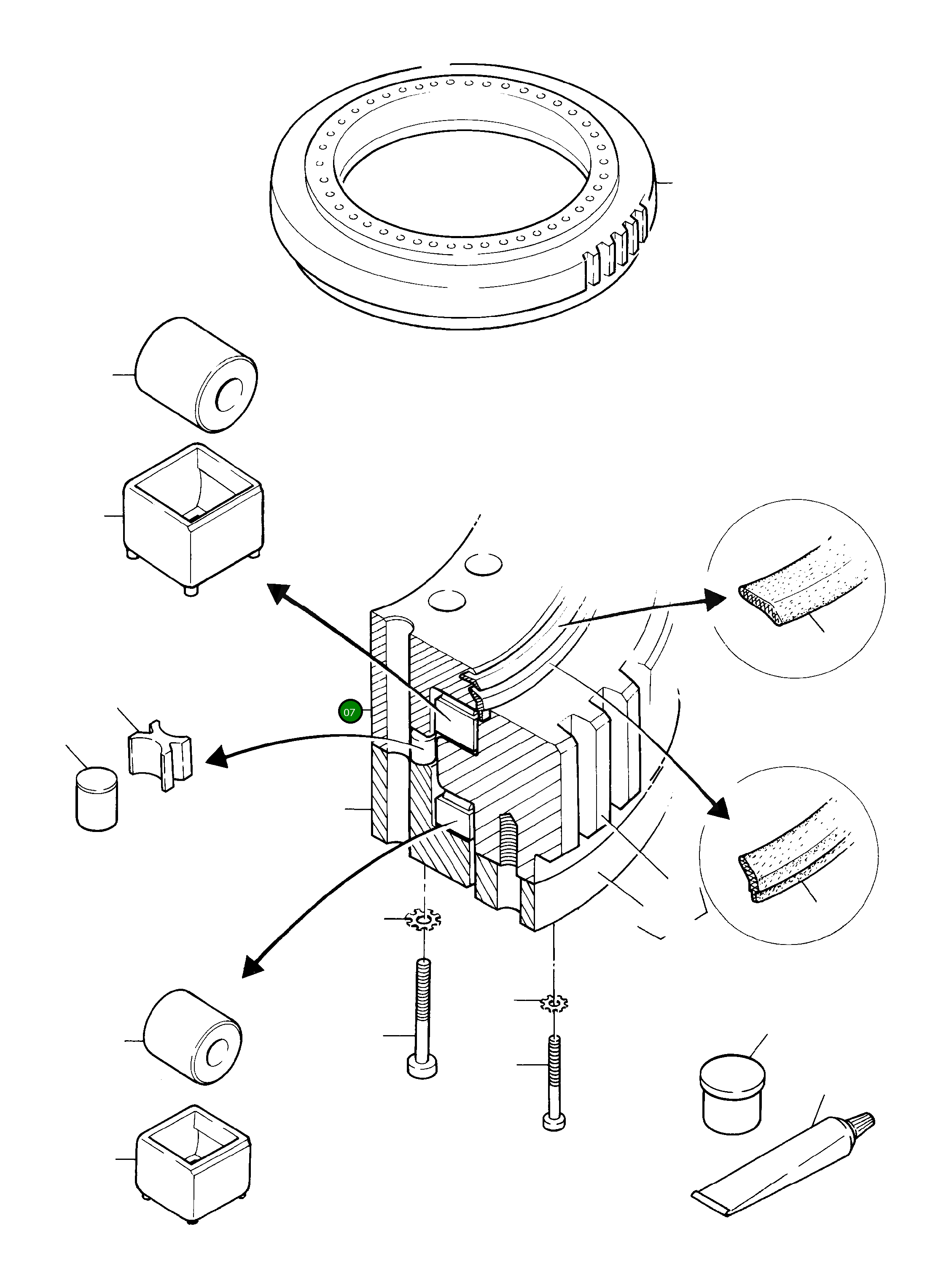 Обойма подшипника (не обслуживается в полевых условиях) 505 443 40 Komatsu