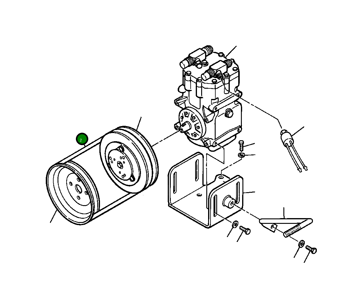 Ремень привода компрессора 154 061 Komatsu