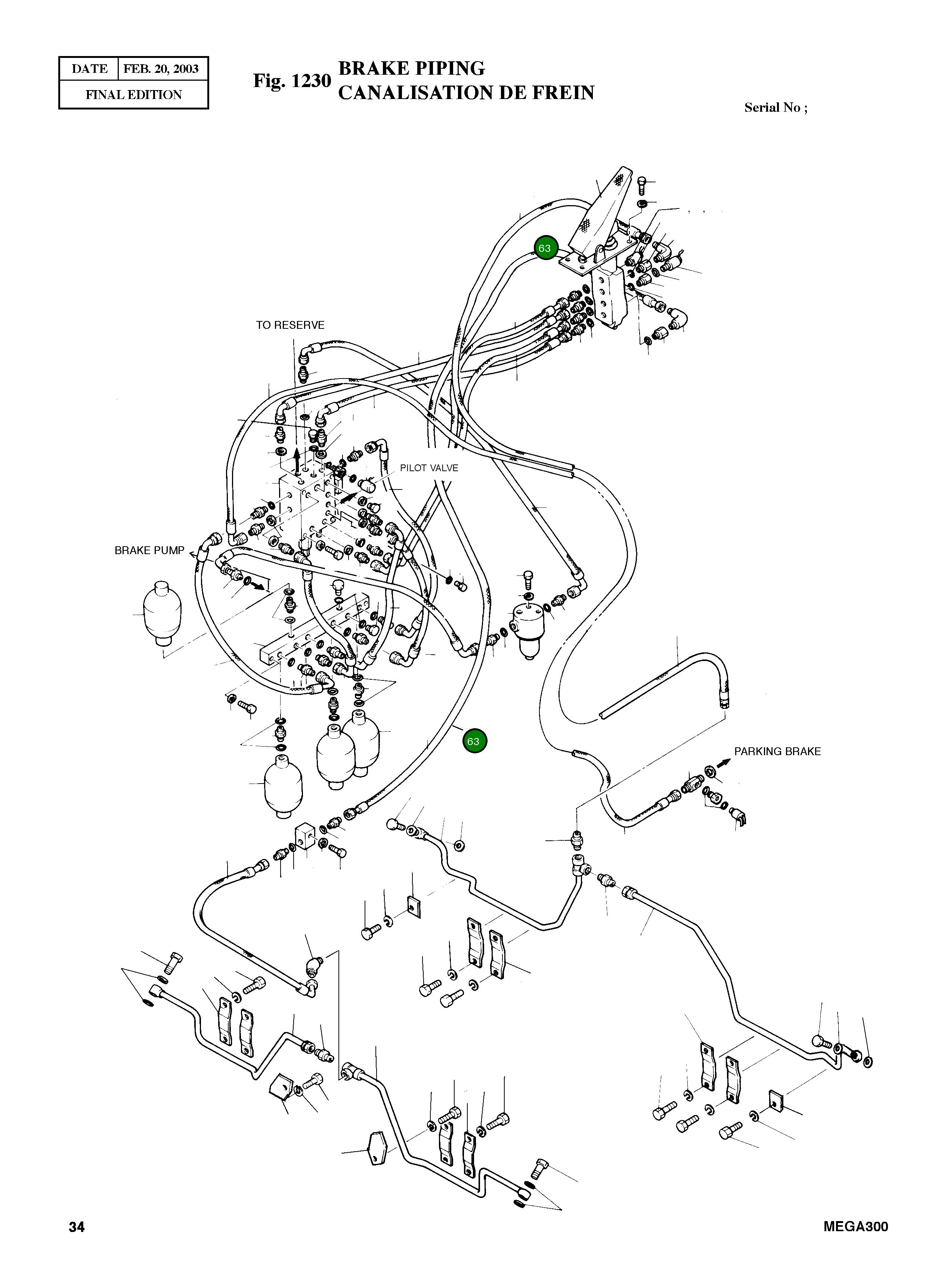 Шланг PF3/8"1950L 2184-1036D115 Komatsu