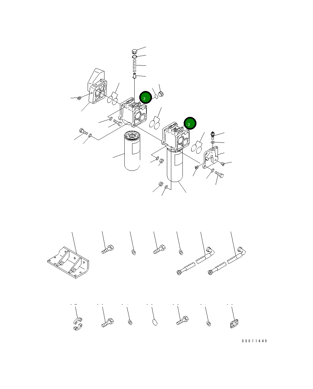 Фильтр в сборе 600-211-2200 Komatsu