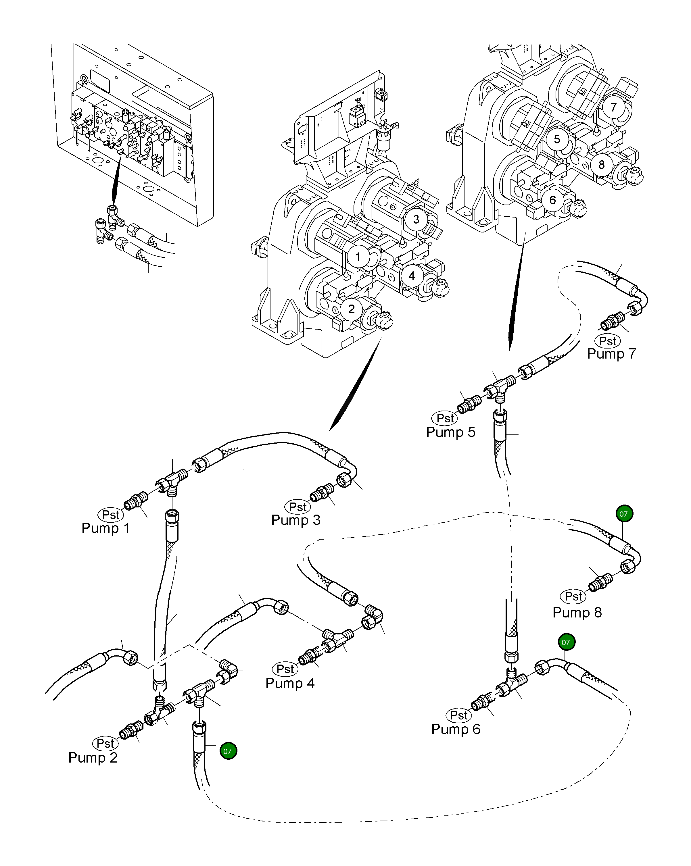 Шланг в сборе DN 8x3100 518 006 98 Komatsu