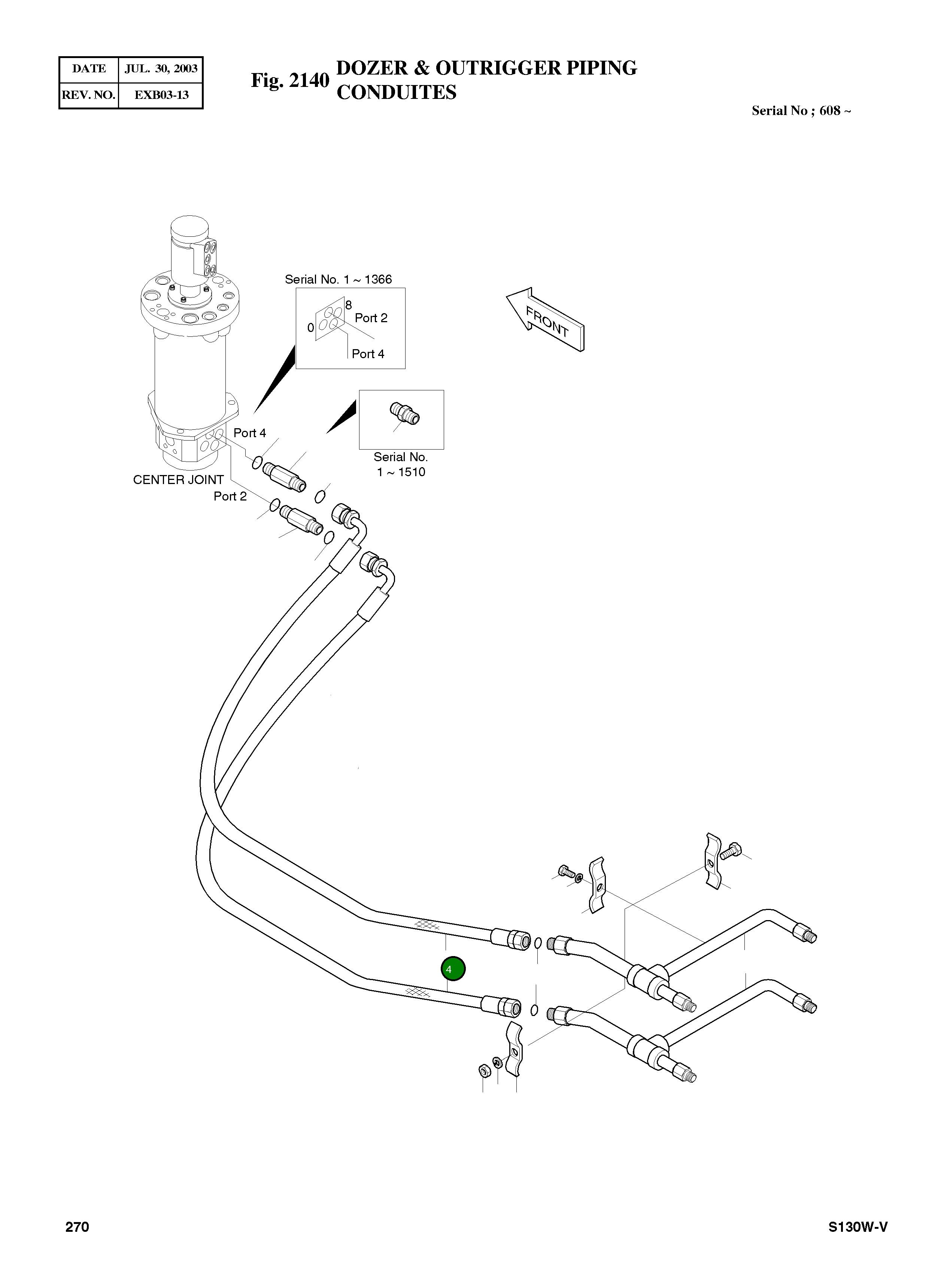 Шланг PF1/2-1250L 2184-1036D335 Komatsu
