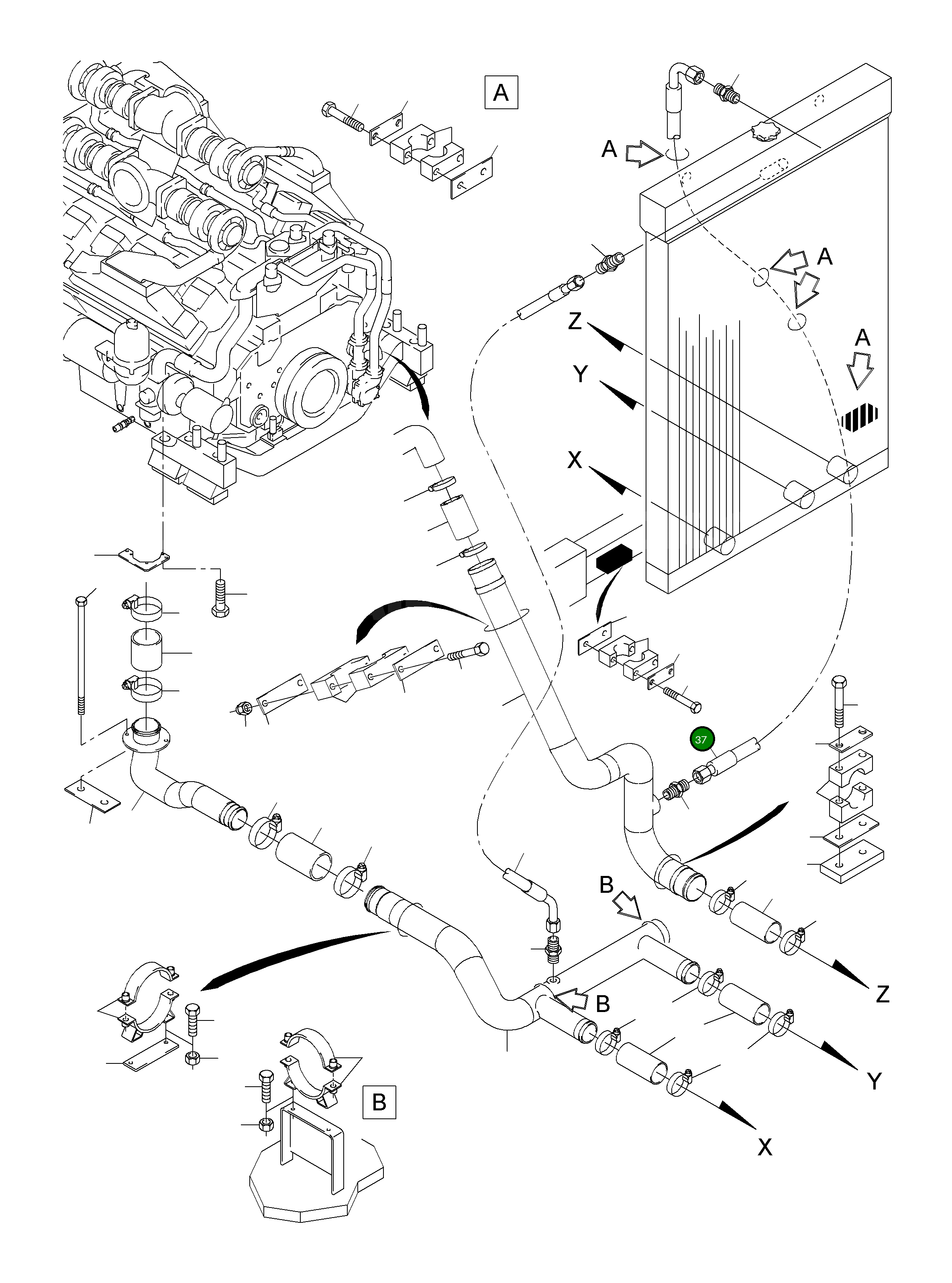 Шланг в сборе DN 25x2700 906 549 40 Komatsu