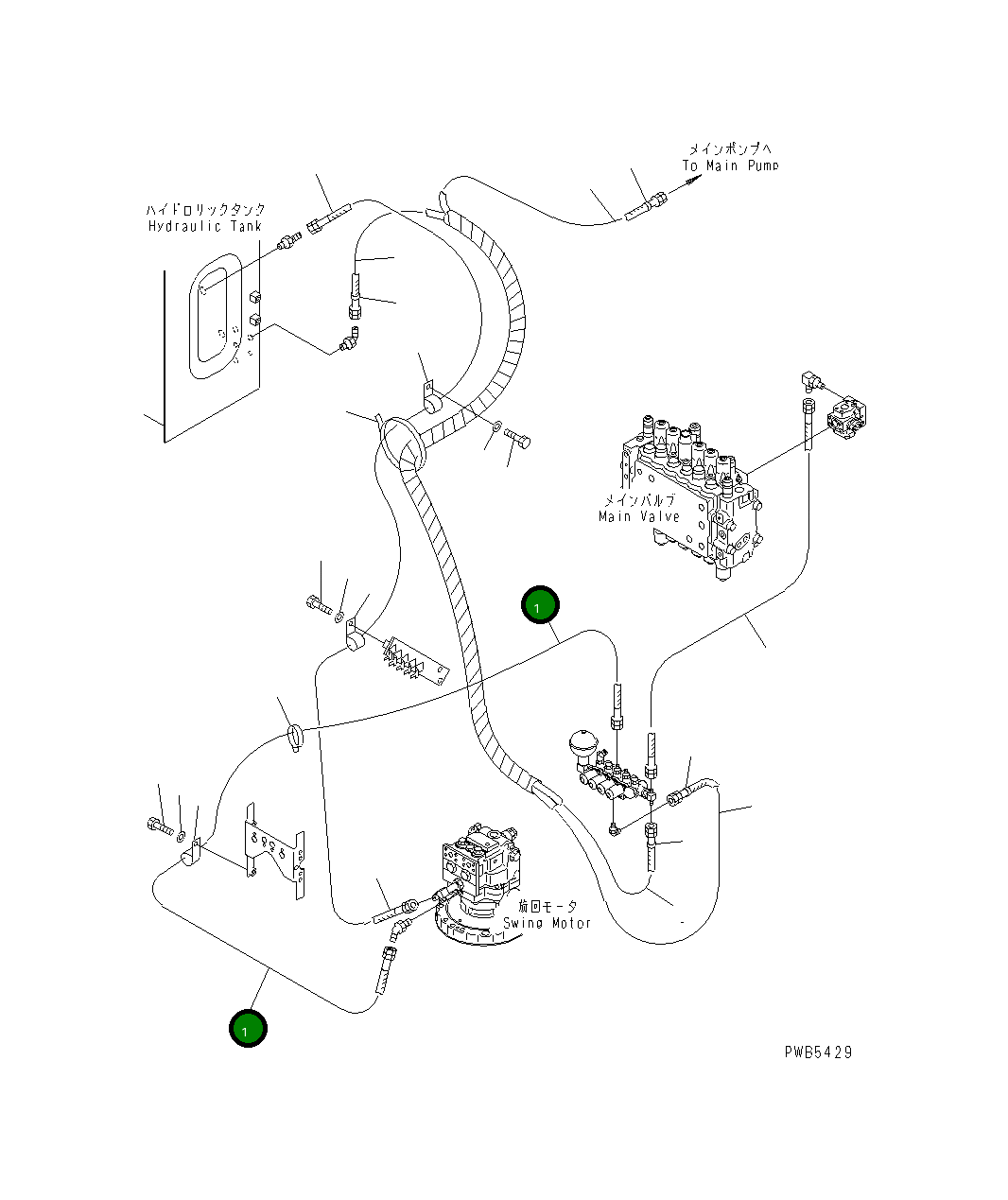 Шланг 1100MM 20Y-62-24871 Komatsu
