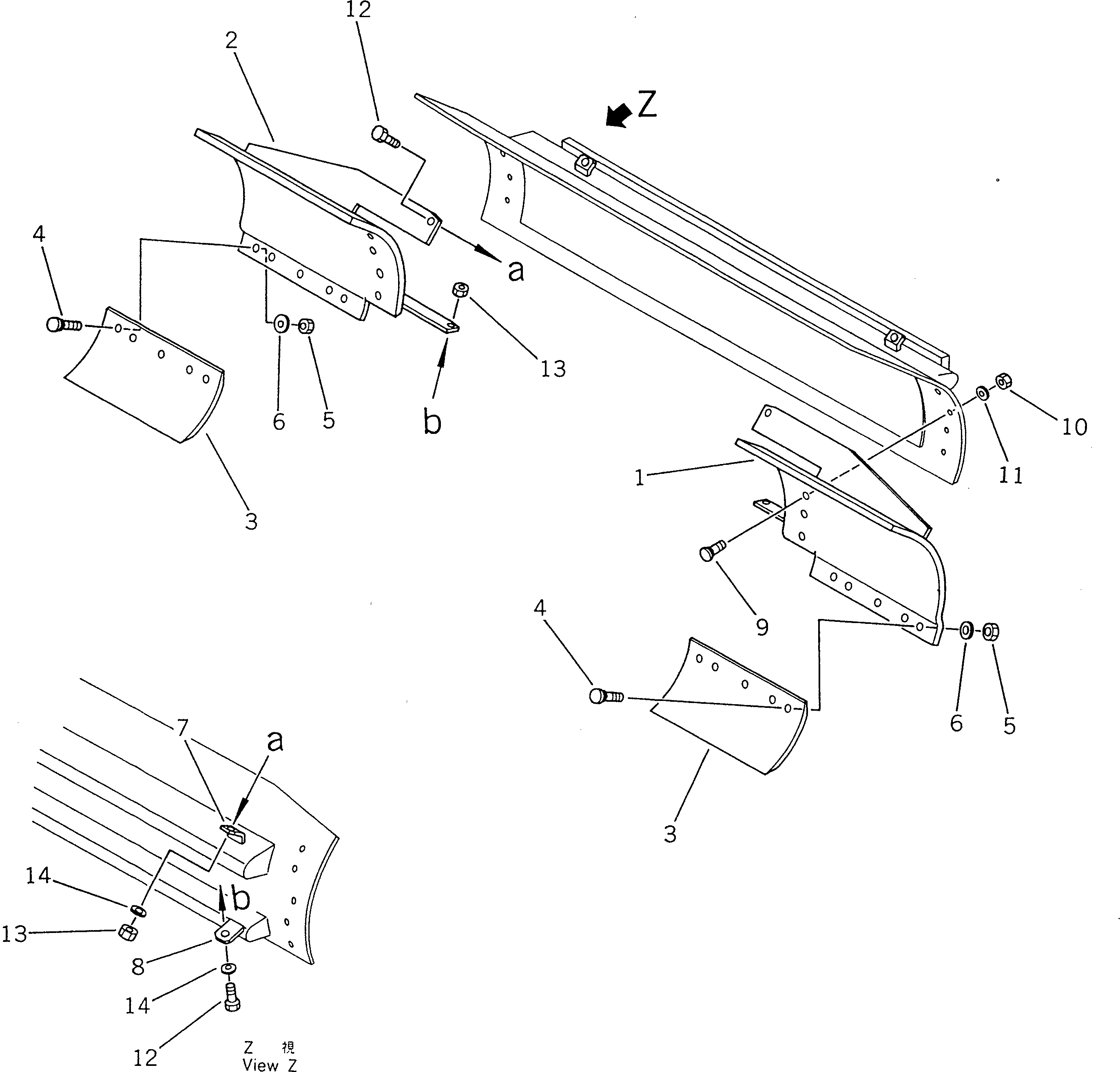 Удлинение отвала, правое 235-755-1130 Komatsu