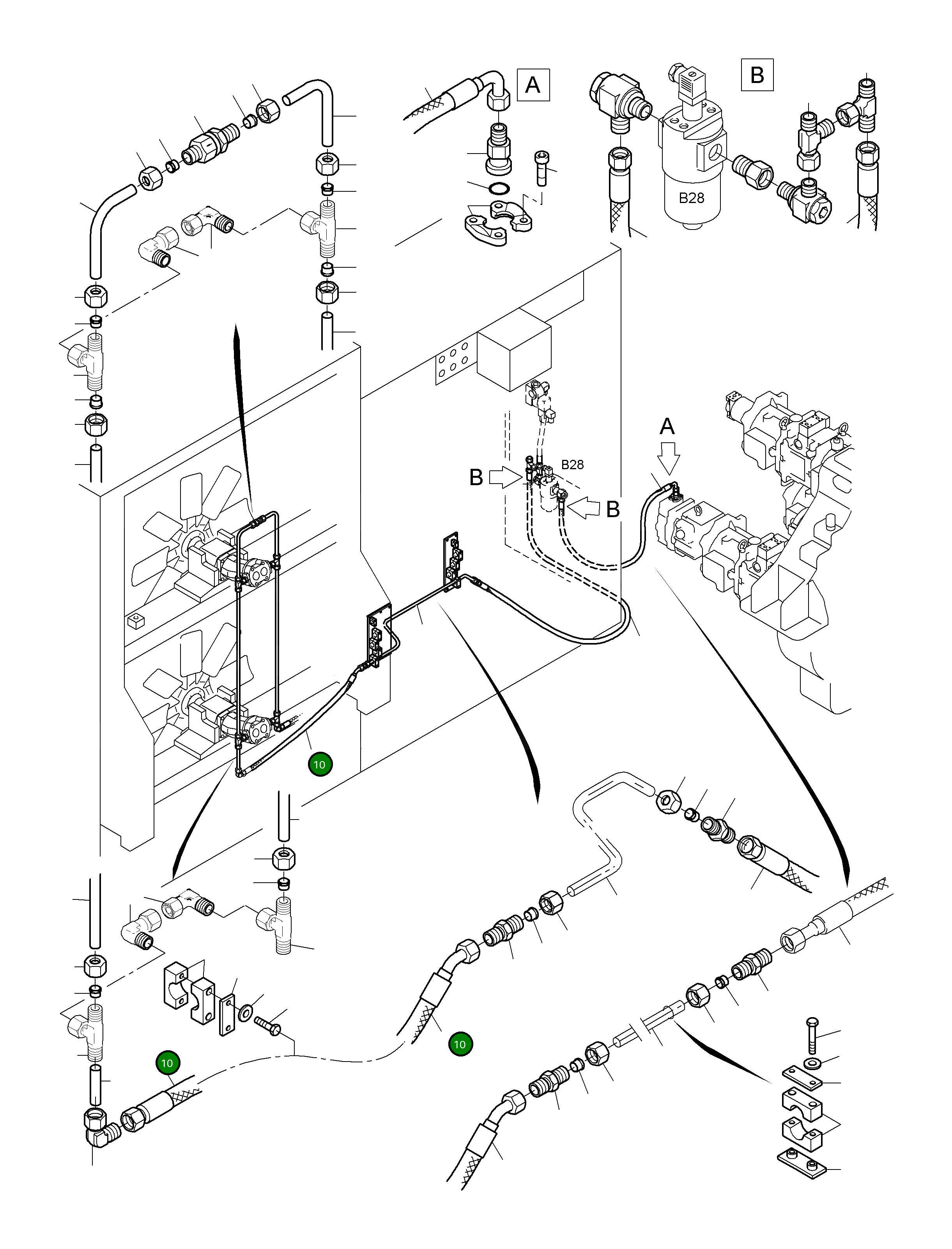 Шланг в сборе DN 25x1100 517 767 98 Komatsu