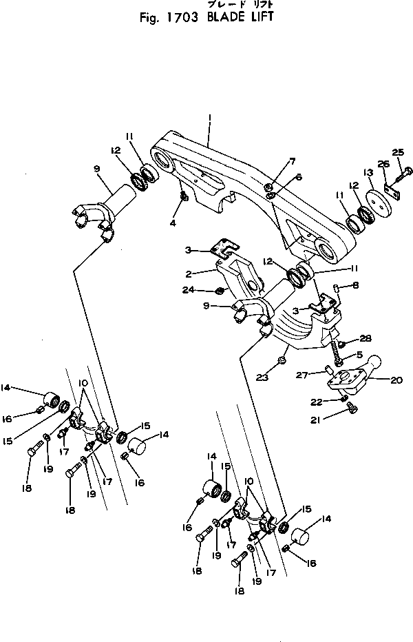 Механизм подъёма отвала в сборе 234-71-00016 Komatsu