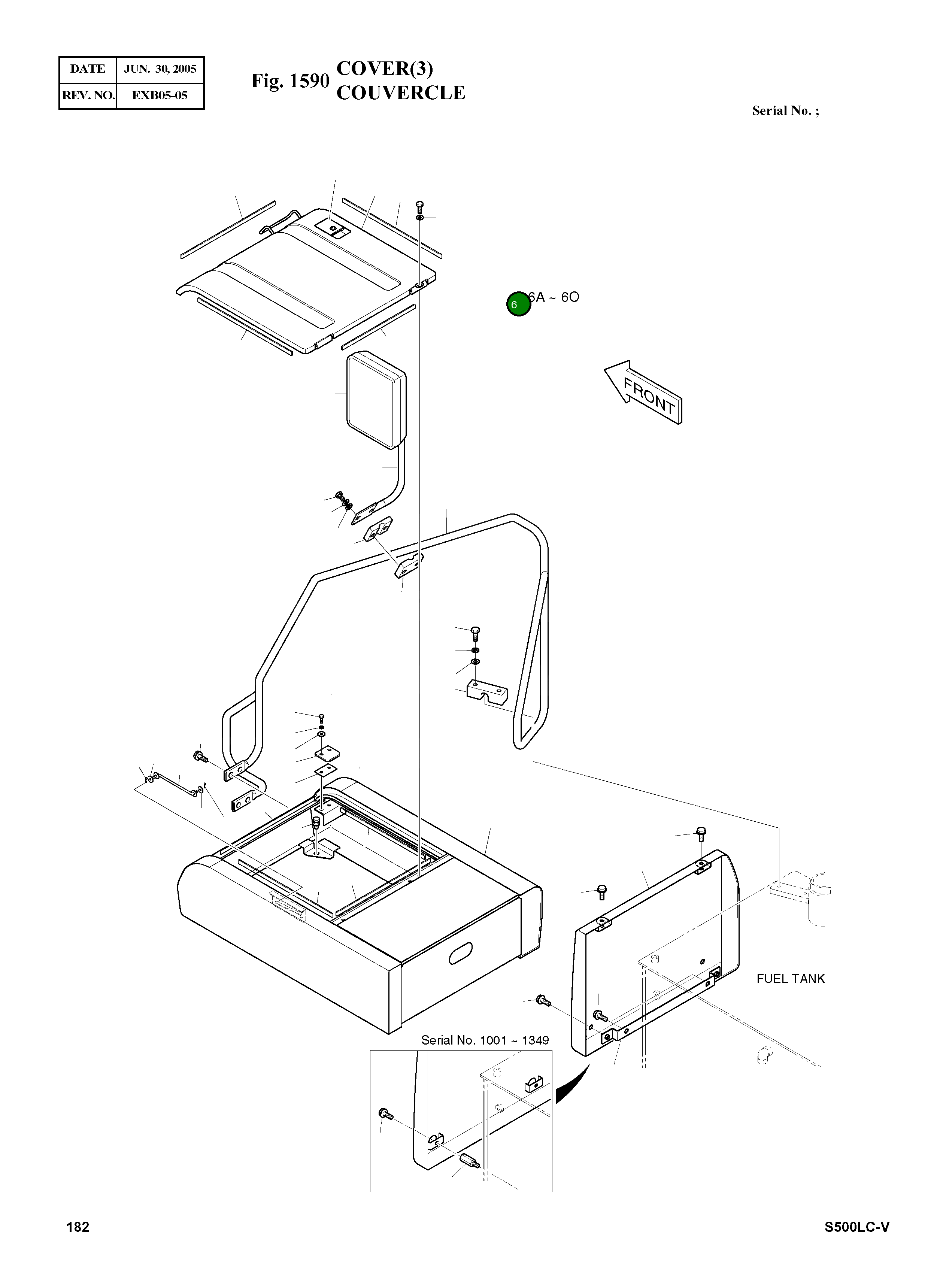 Крышка аккумулятора в сборе 621-01975B Komatsu