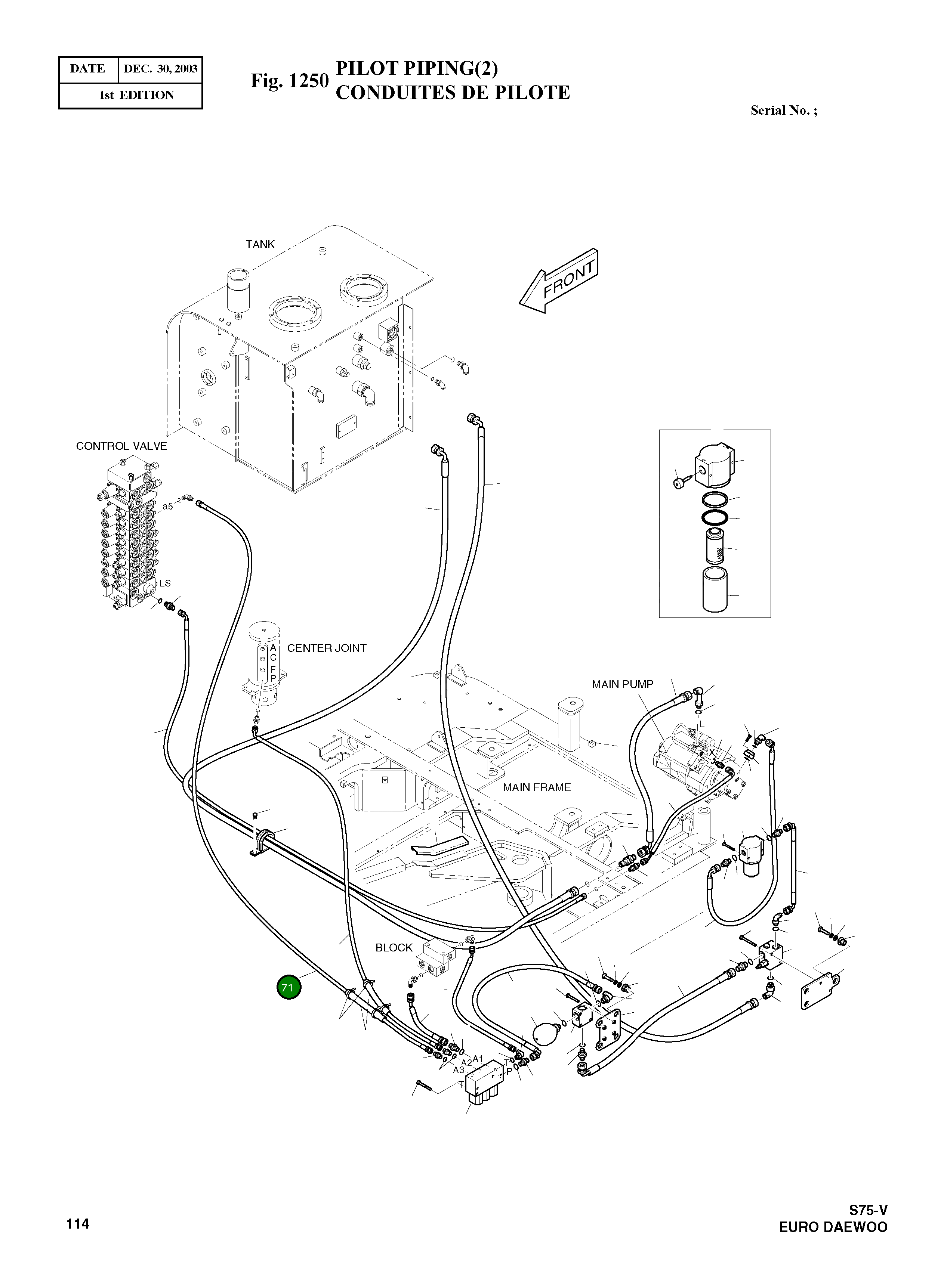 Шланг PF1/4-2750L DS2055635 Komatsu