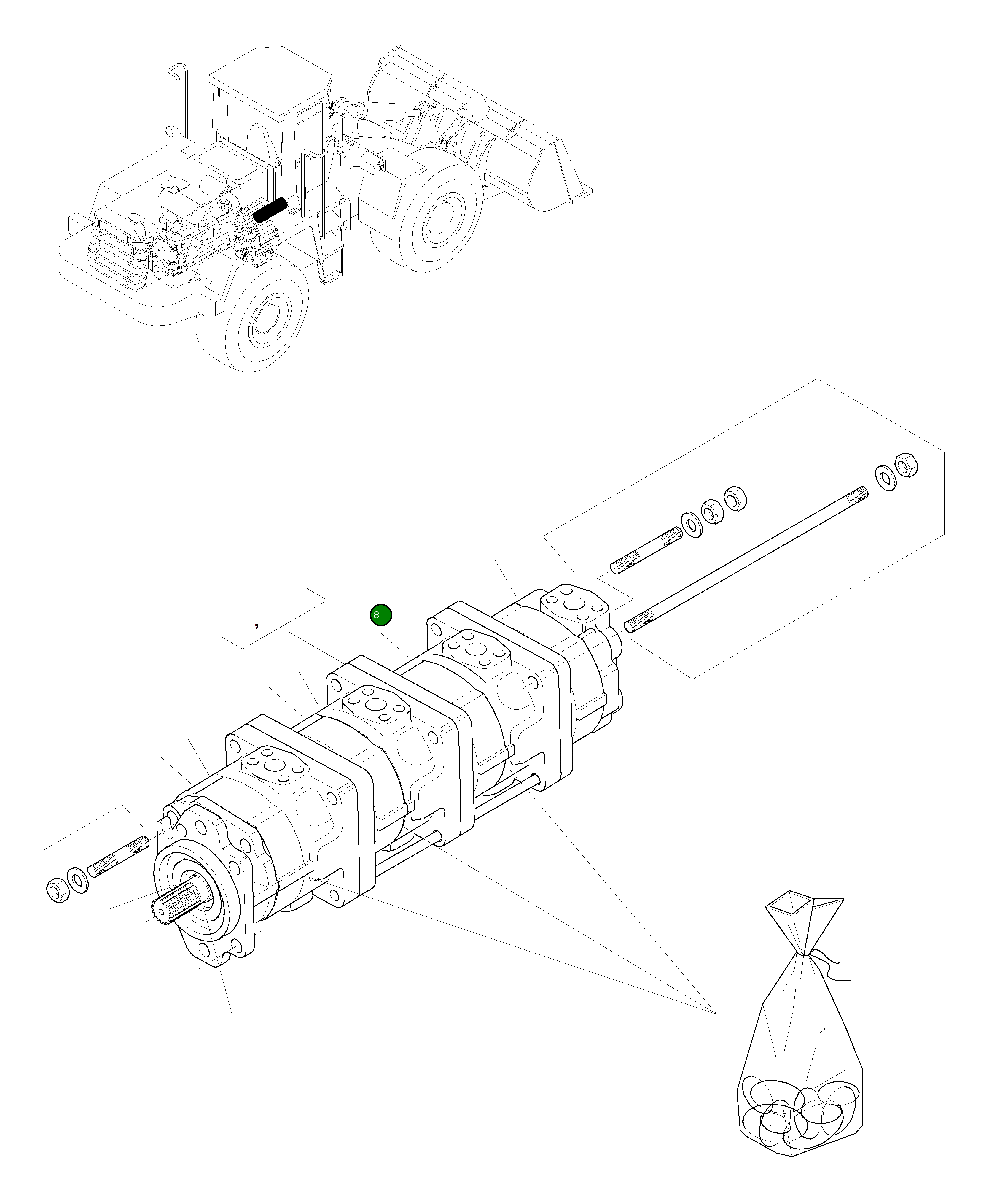 Ремкомплект 423-62-H0P06 Komatsu