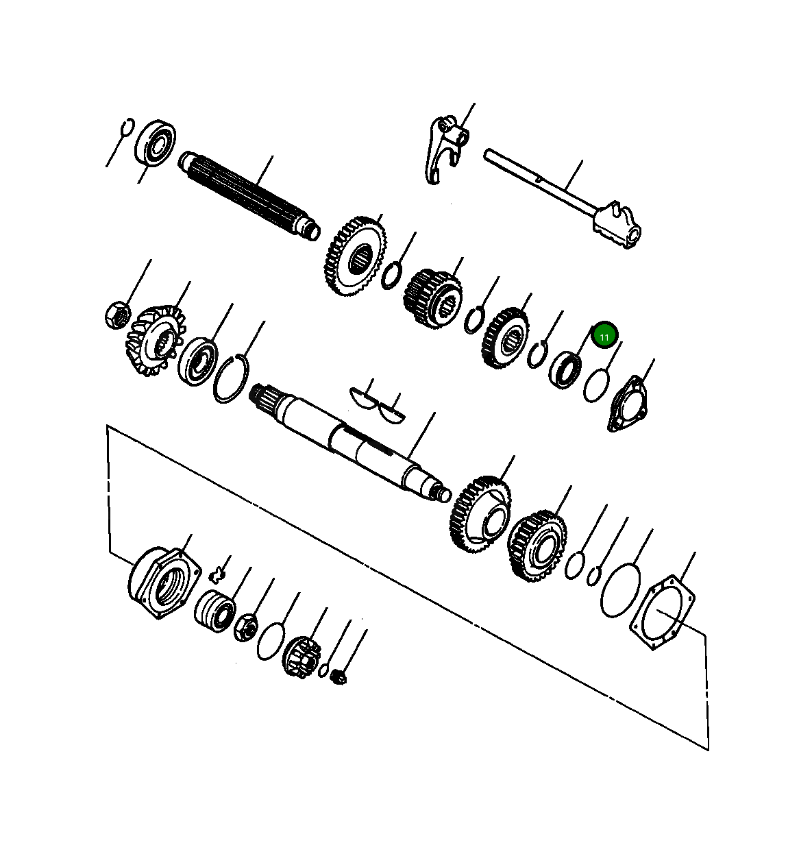 Подшипник шлицевого вала (передний) 327 429 R92 Komatsu