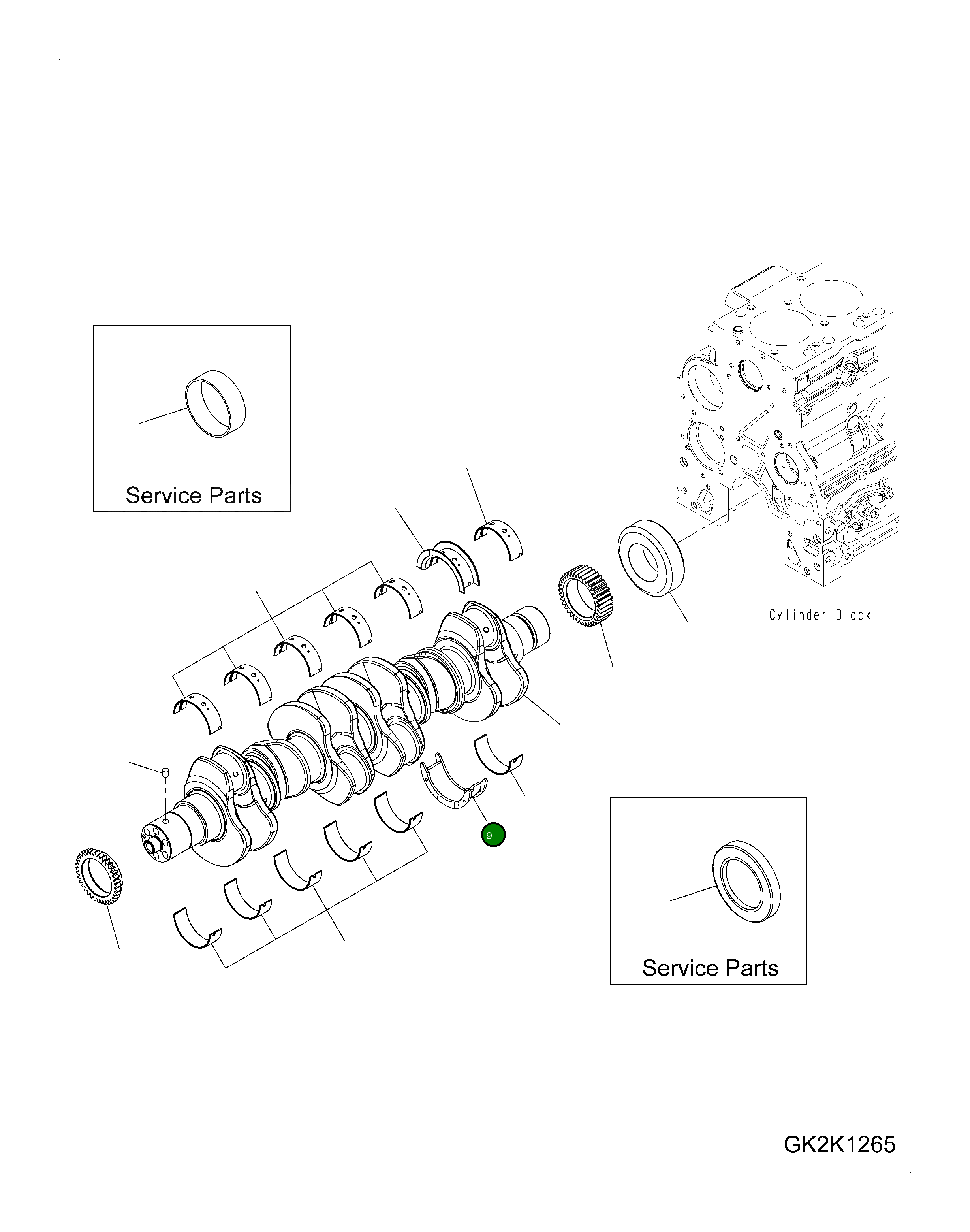 Подшипник (OS 0,50 мм) (упорная шайба OS 0,25 мм) CU4938946 Komatsu