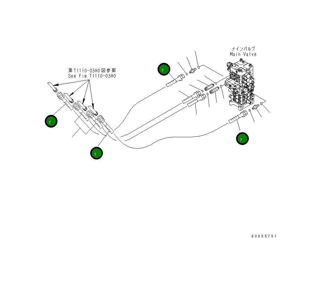 Шланг 1200MM 21K-62-75510 Komatsu