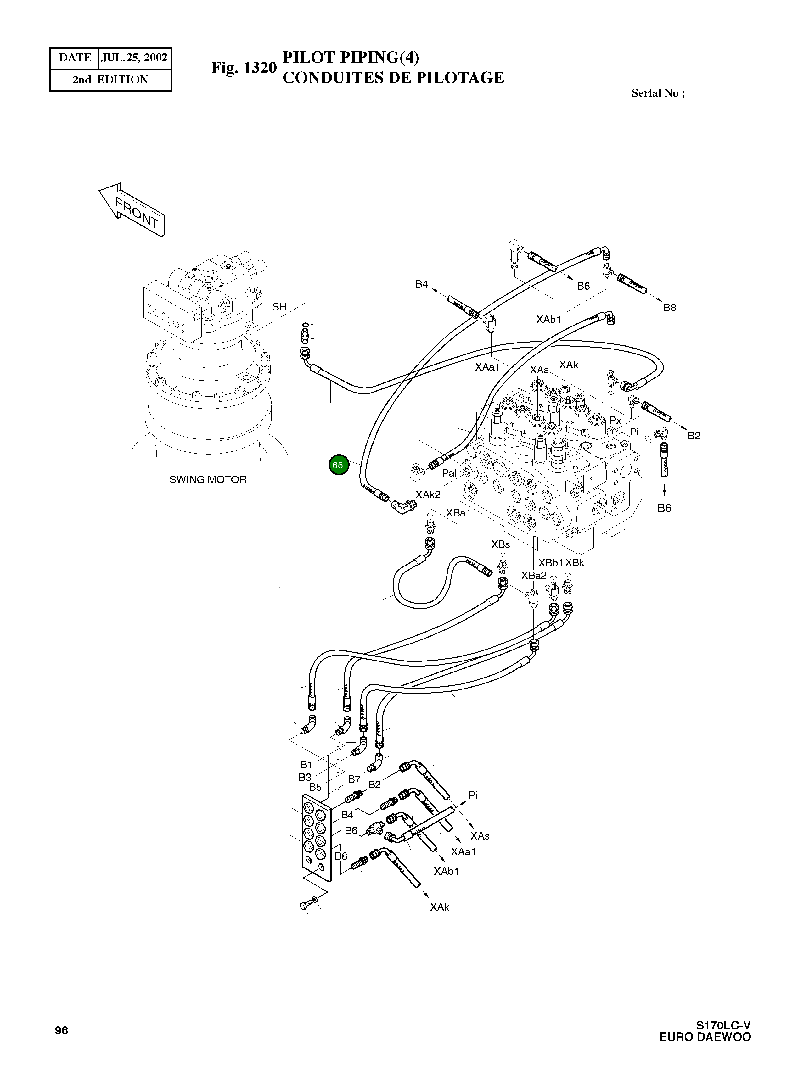 Шланг PF1/4-500L 2184-1046D63 Komatsu