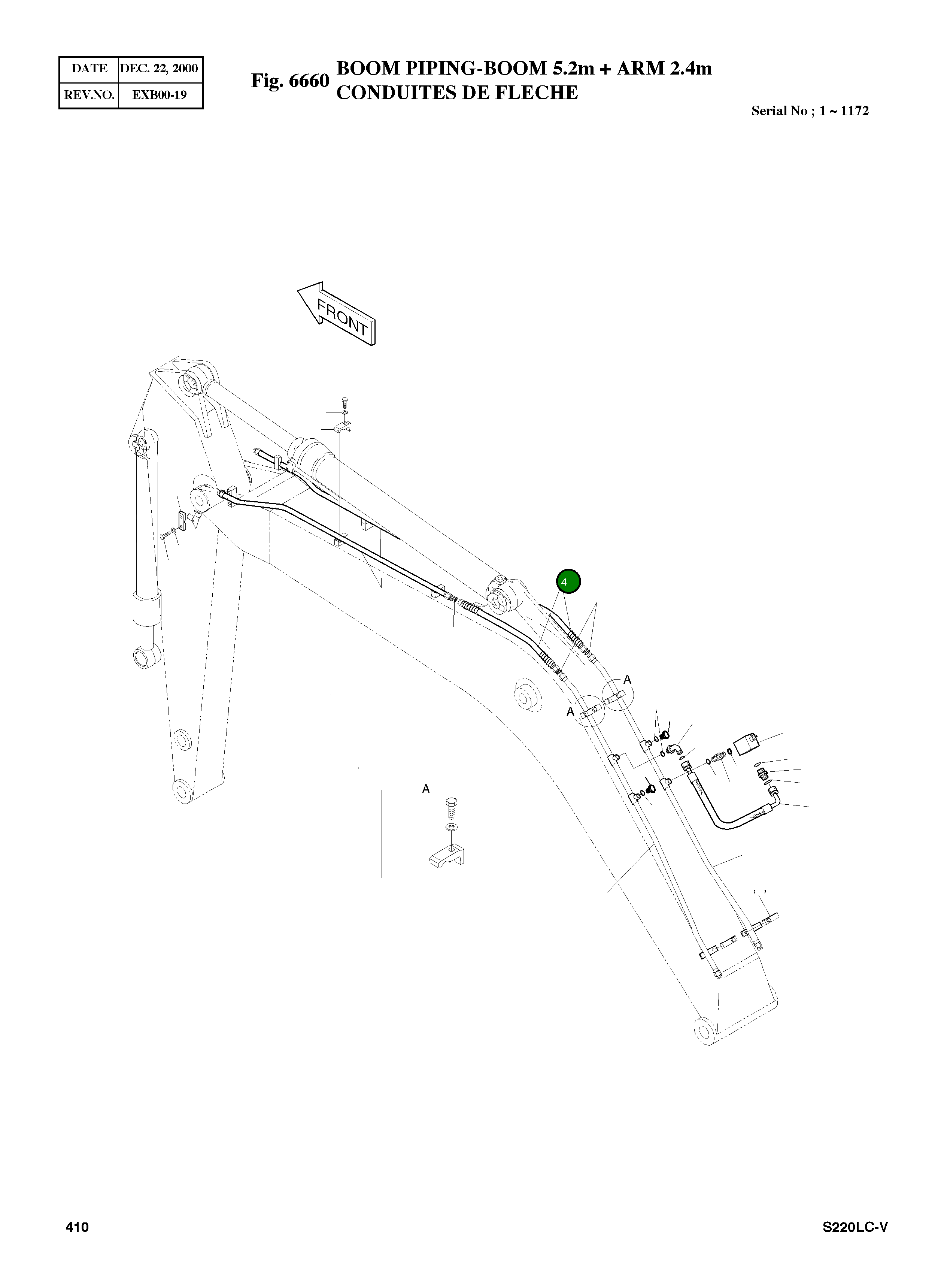 Шланг PF1-850L 2184-1196D74 Komatsu