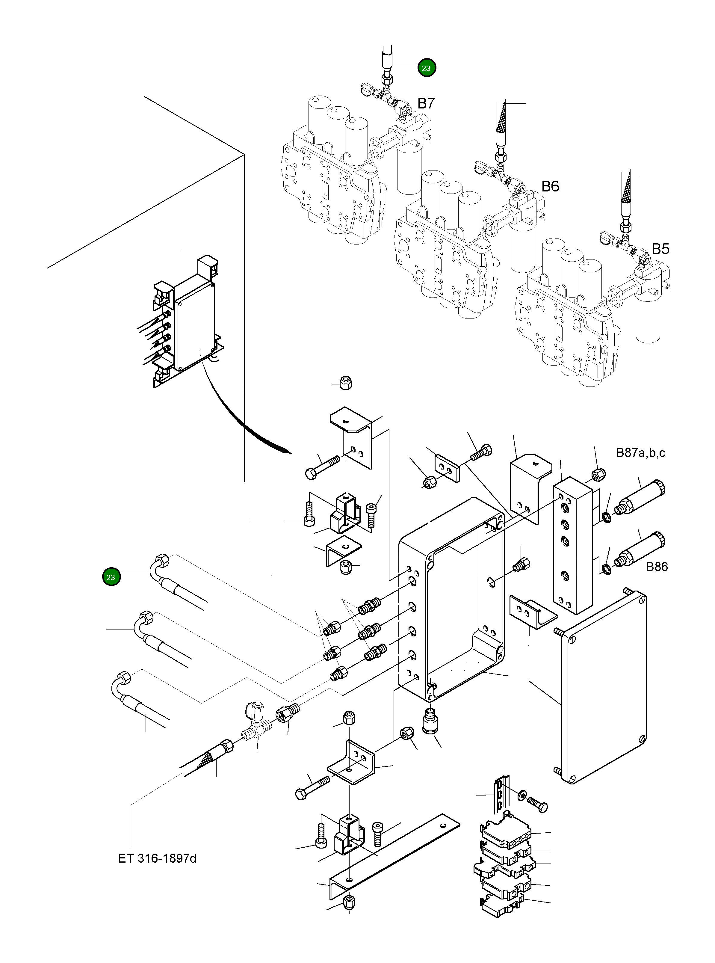 Шланг в сборе DN 5x2300 514 542 98 Komatsu