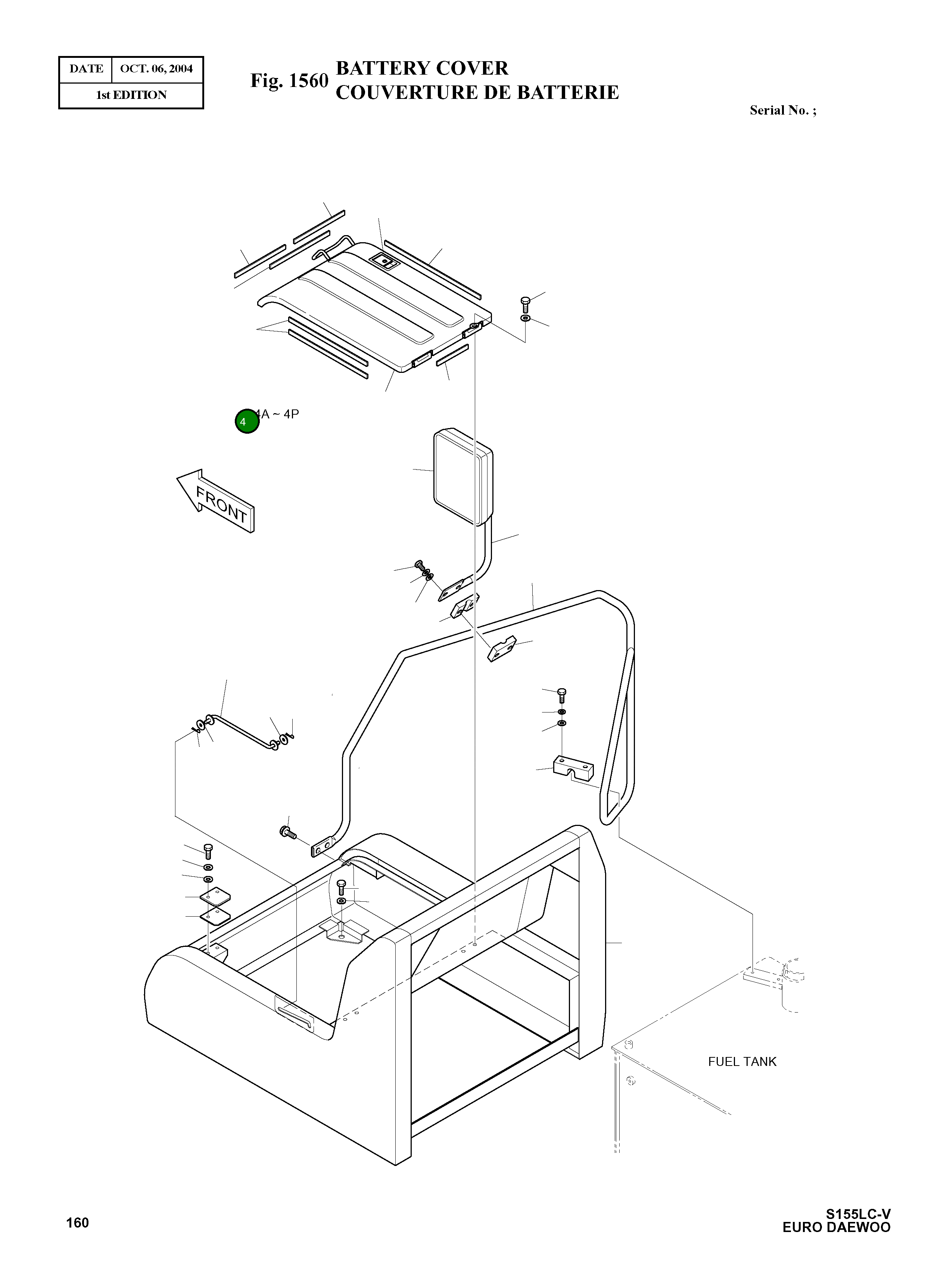Крышка аккумулятора в сборе 621-03105 Komatsu