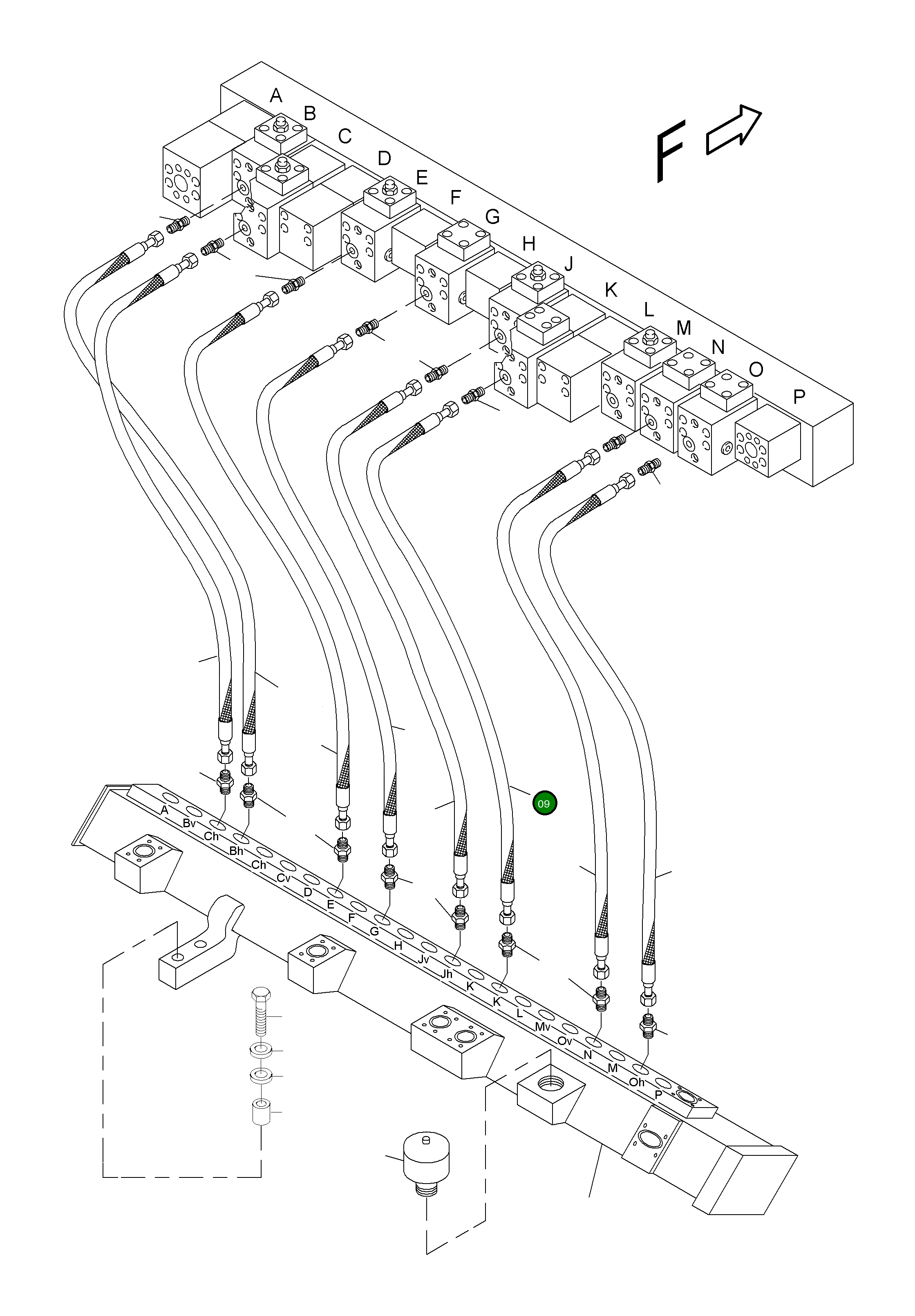 Шланг в сборе DN 20x1840 516 480 98 Komatsu